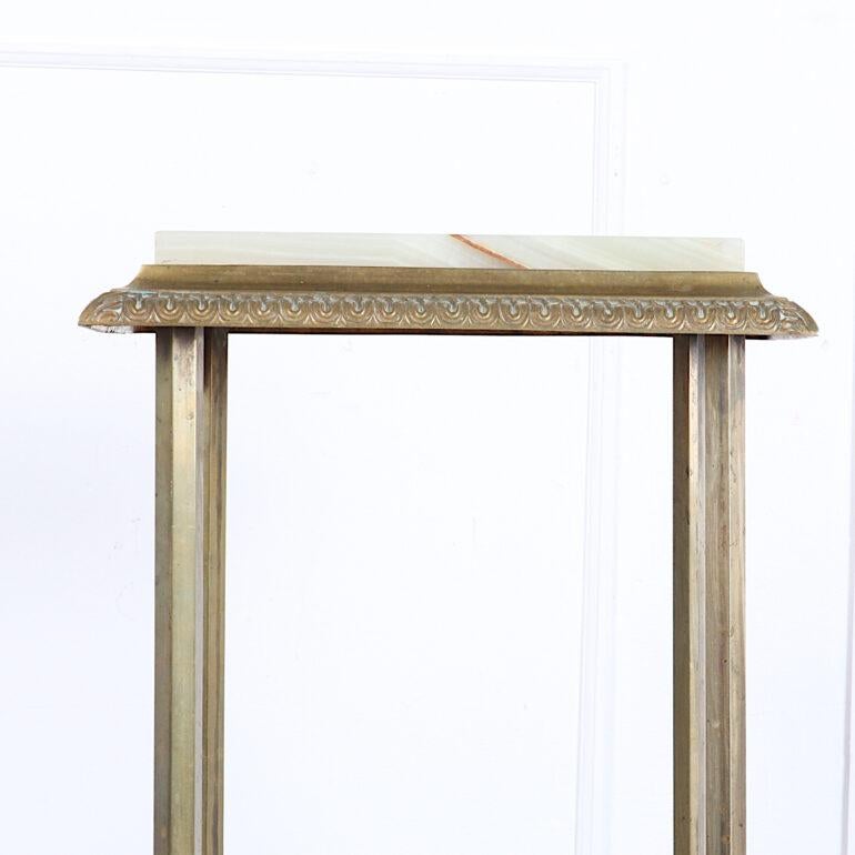 Late 19th Century Brass and Onxy Pedestal Stand Plant Stand 2