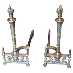 Late 19th Century Brass Andirons