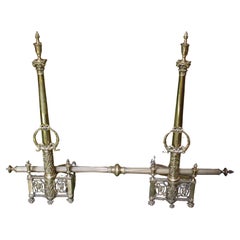 Antique Late 19th Century Brass Andirons