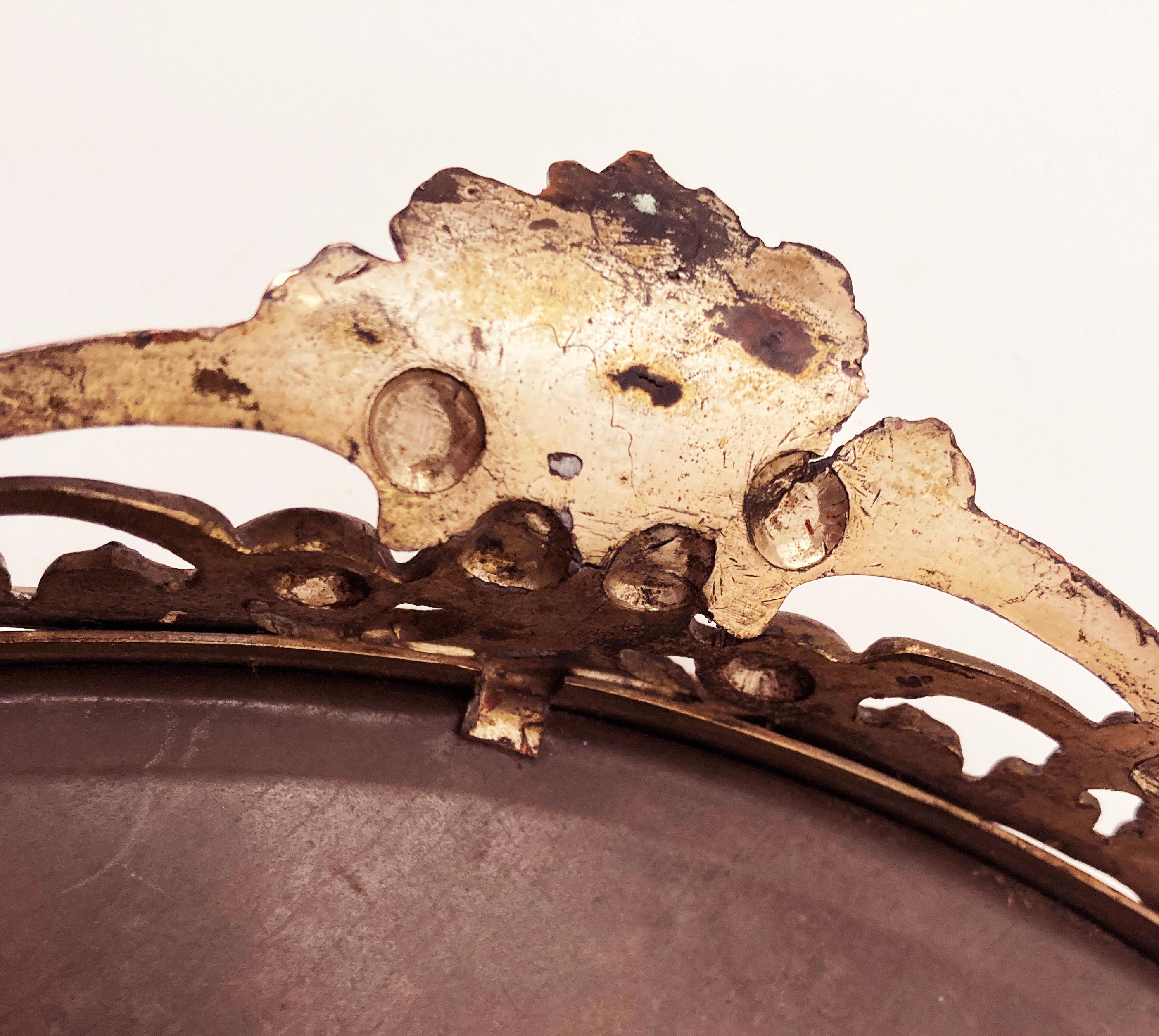 Late 19th Century Brass/Copper Ripple-edge Plateau Table Mirror 4