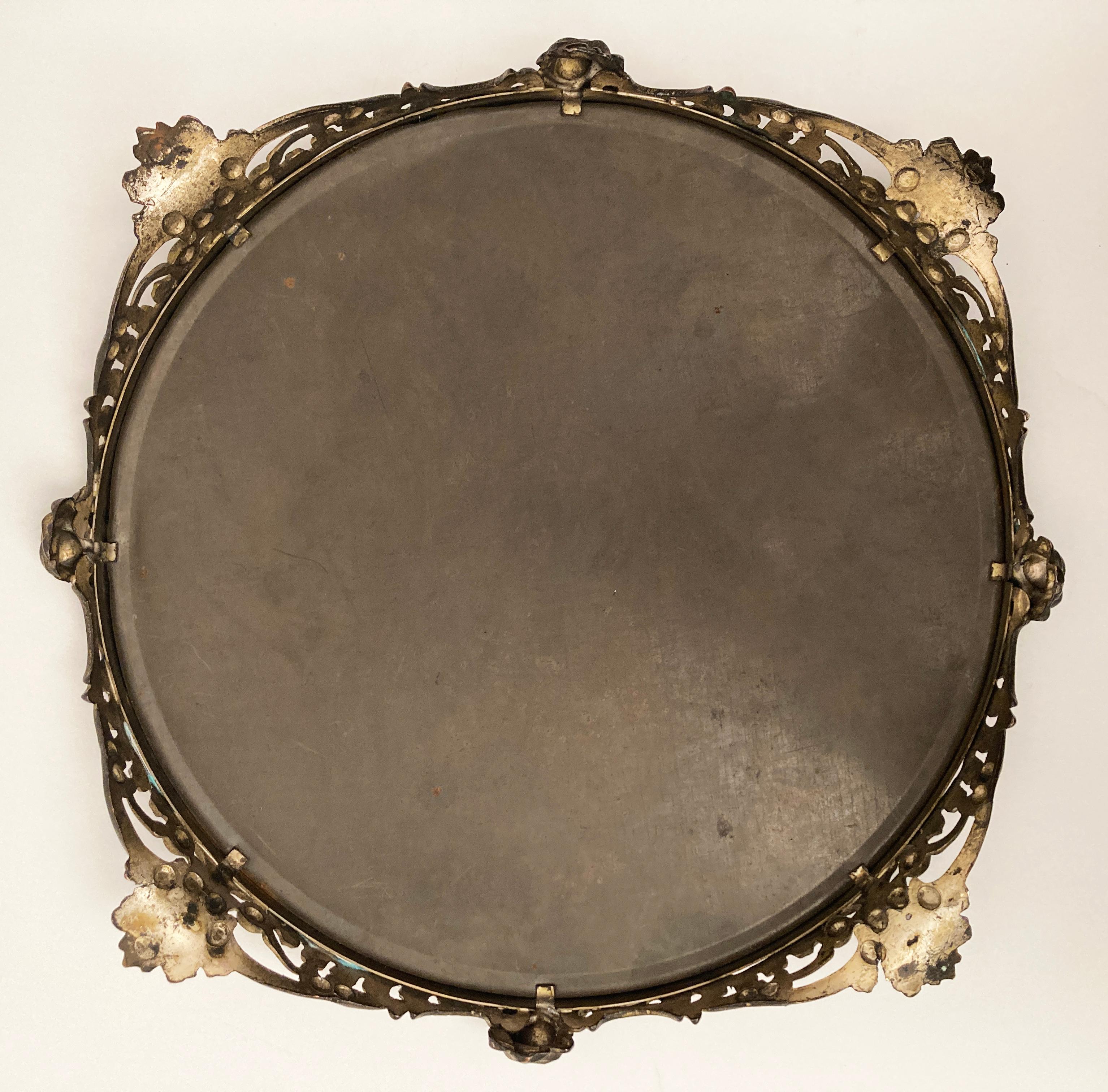 Late 19th Century Brass/Copper Ripple-edge Plateau Table Mirror 3