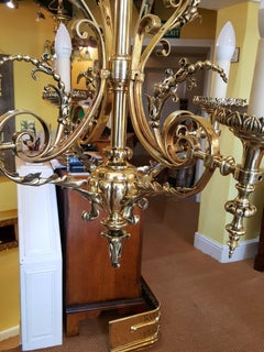 Late 19th Century Brass Four-Arm Chandelier