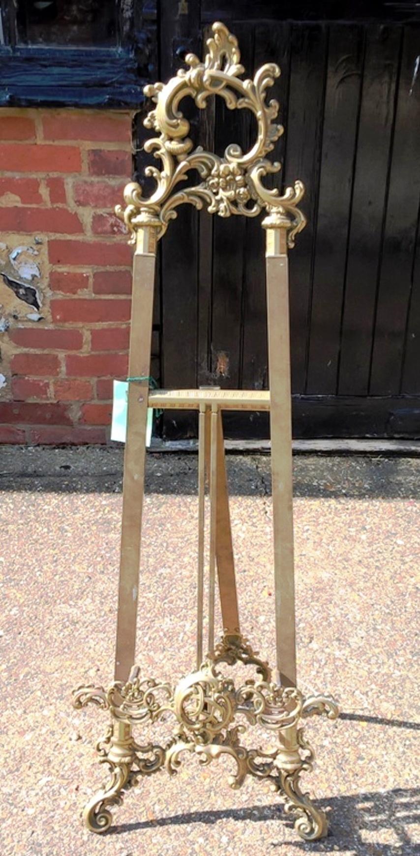 Late 19th Century Brass Gallery Easel For Sale 5