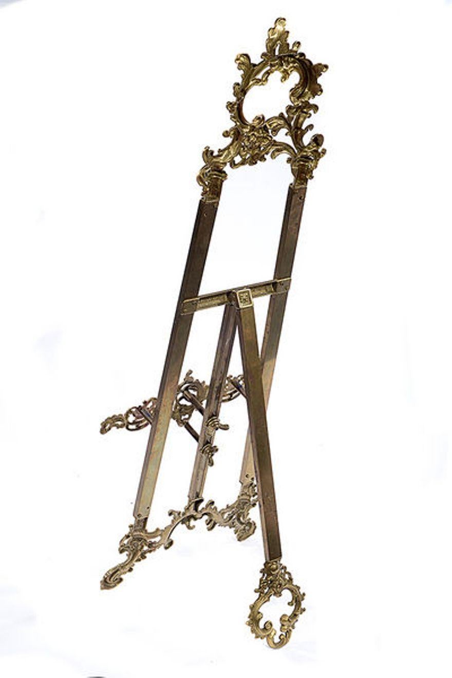 Rococo Late 19th Century Brass Gallery Easel For Sale