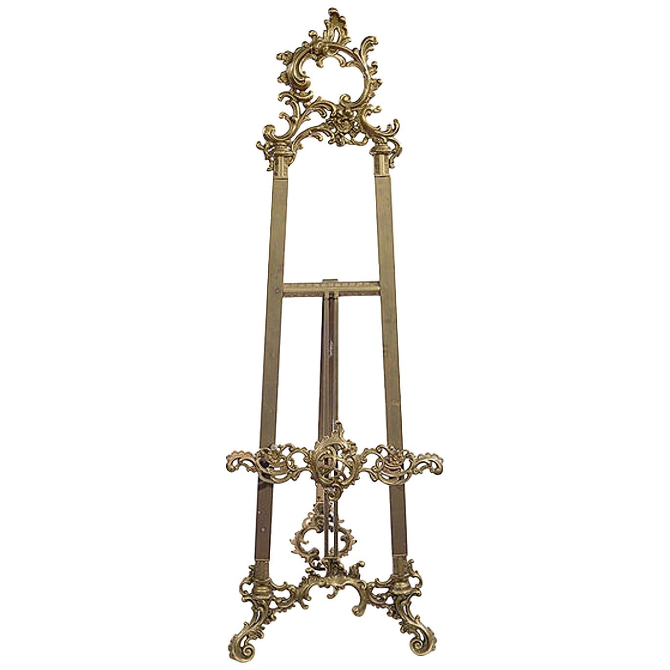Late 19th Century Brass Gallery Easel For Sale