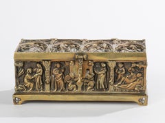 Late 19th Century Brass Gothic Style Decorative Storage Box