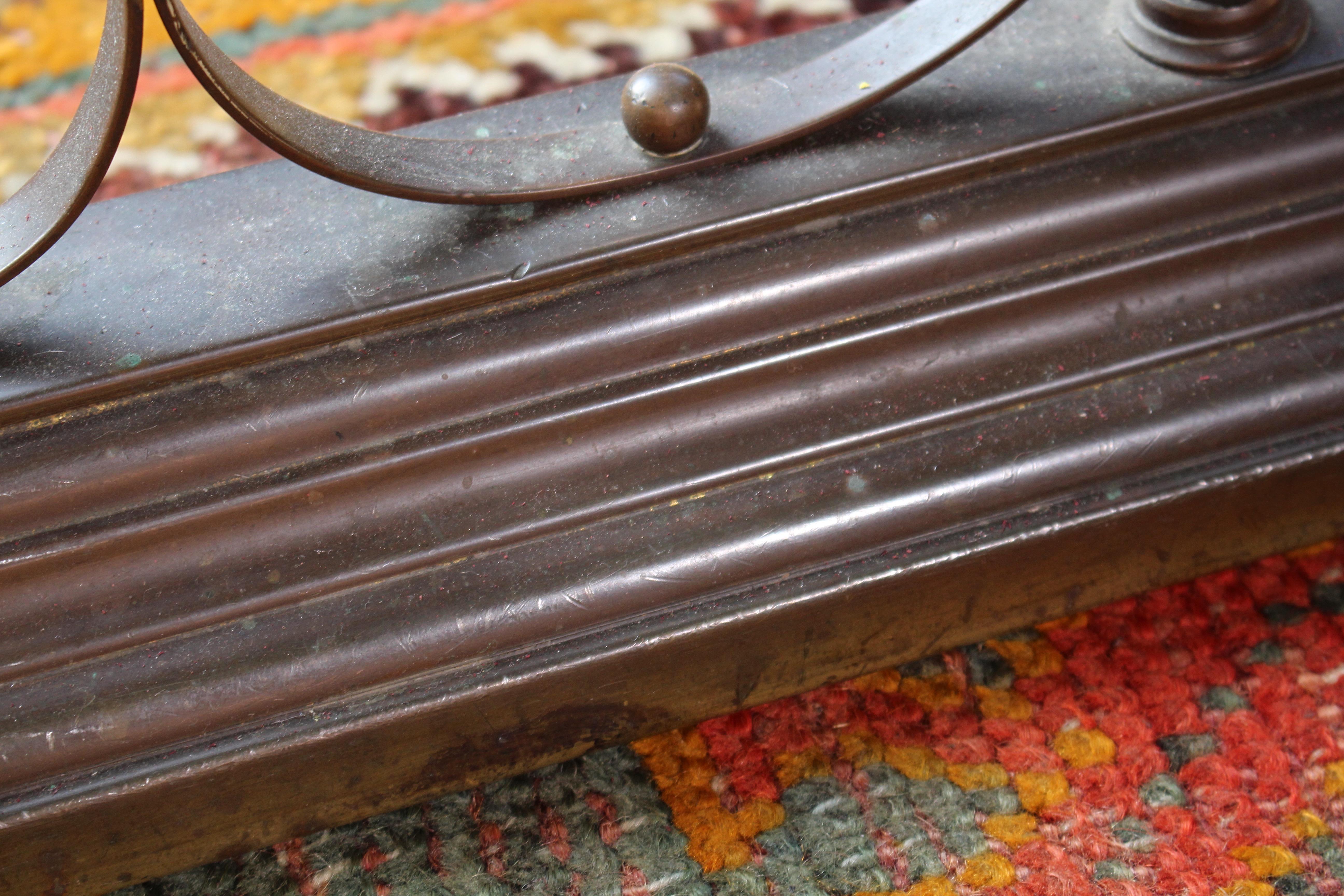 Late 19th Century Brass & Red Leather Country House Club Fender Fire Guard For Sale 6