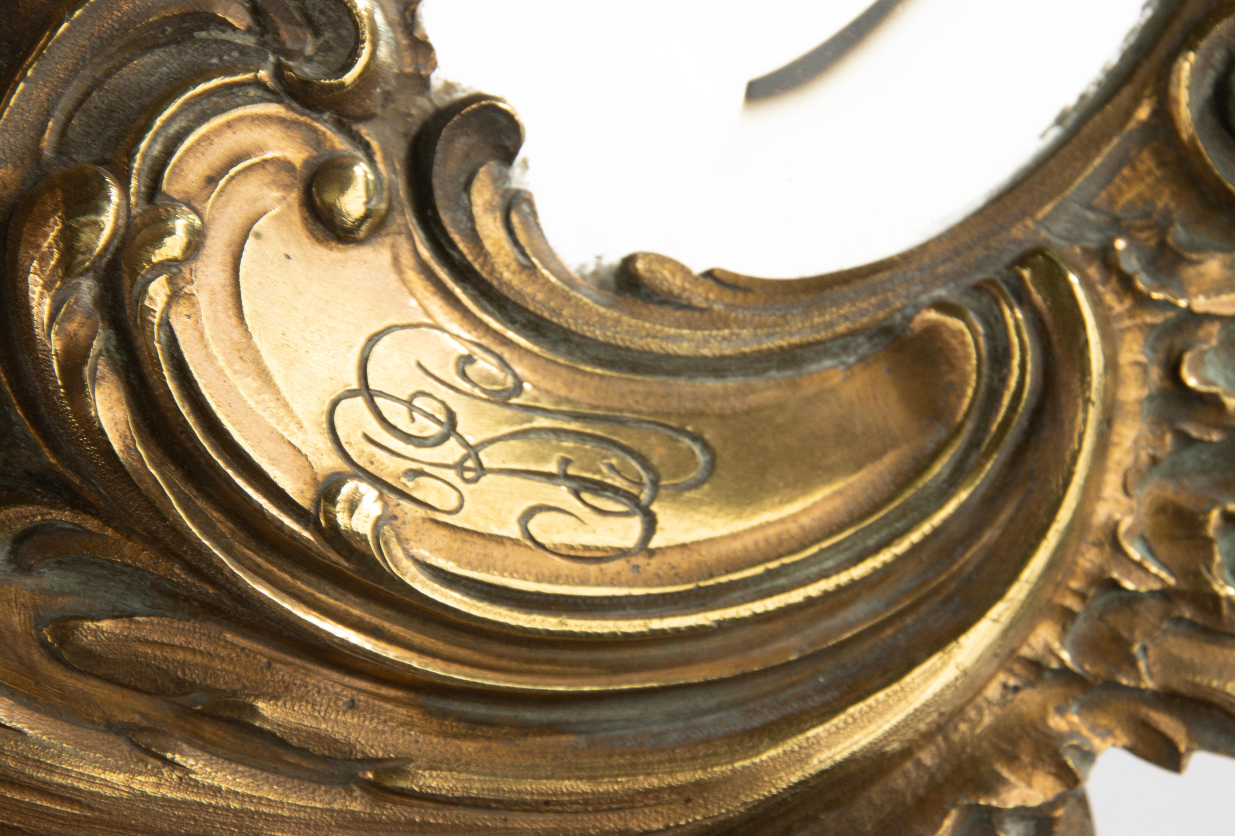 Miroir de table en laiton de la fin du XIXe siècle - style rococo en vente 5