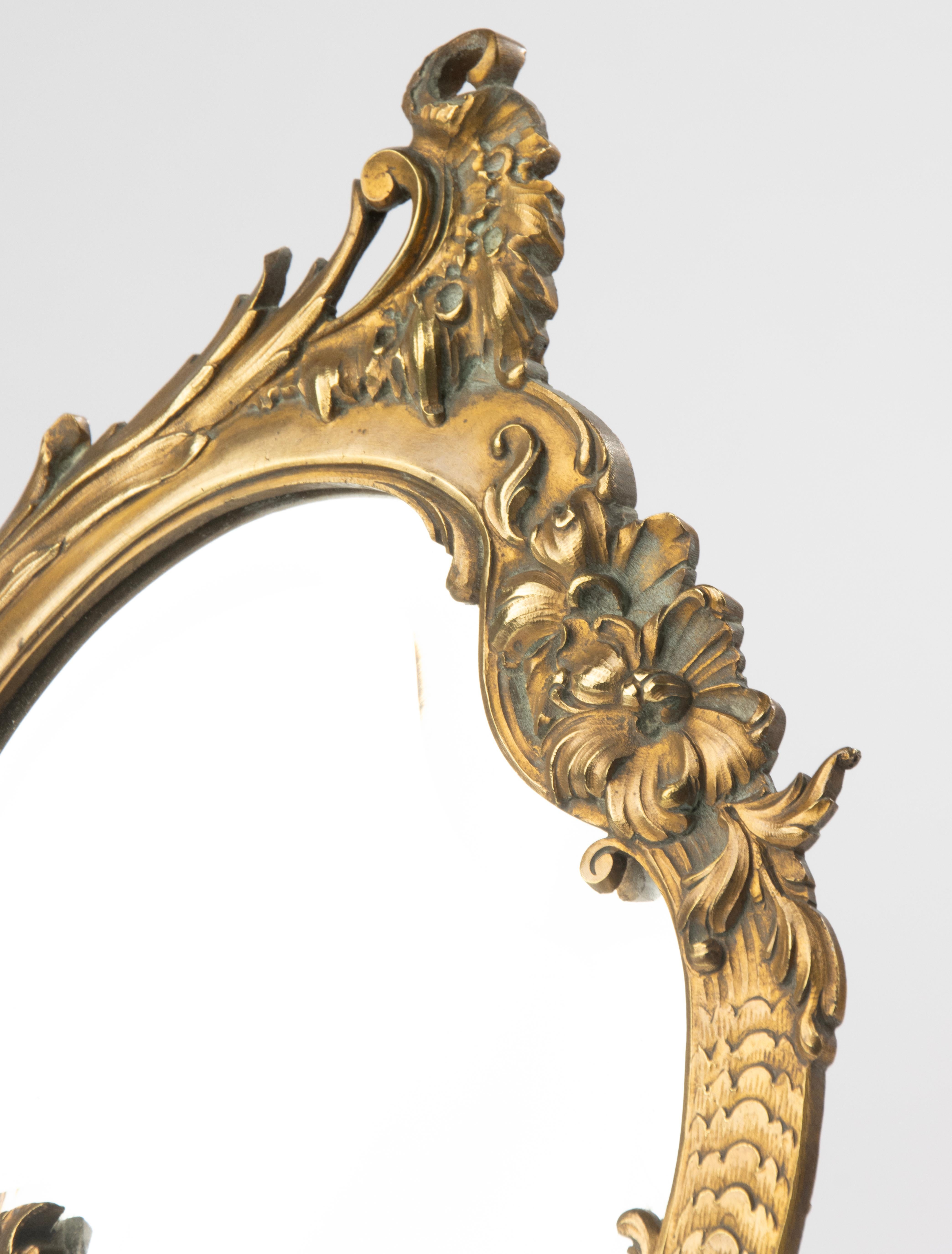 Miroir de table en laiton de la fin du XIXe siècle - style rococo en vente 7