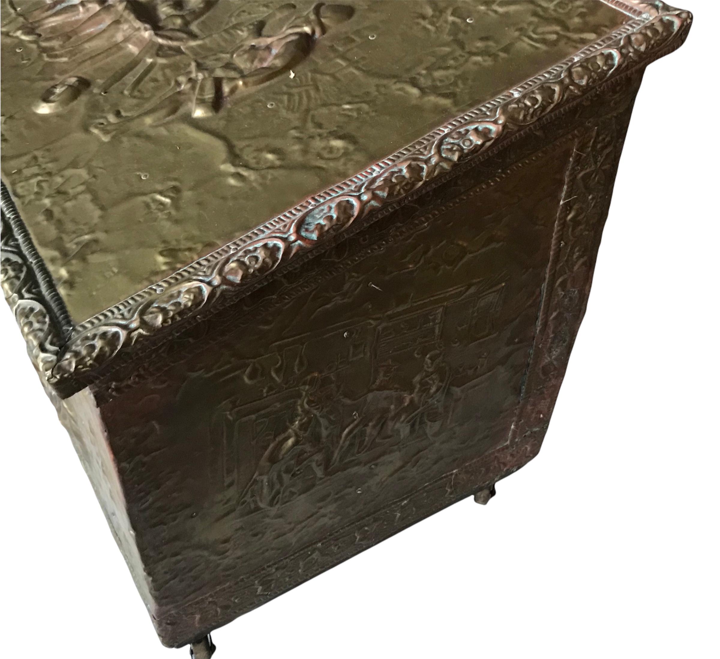 brass firewood box