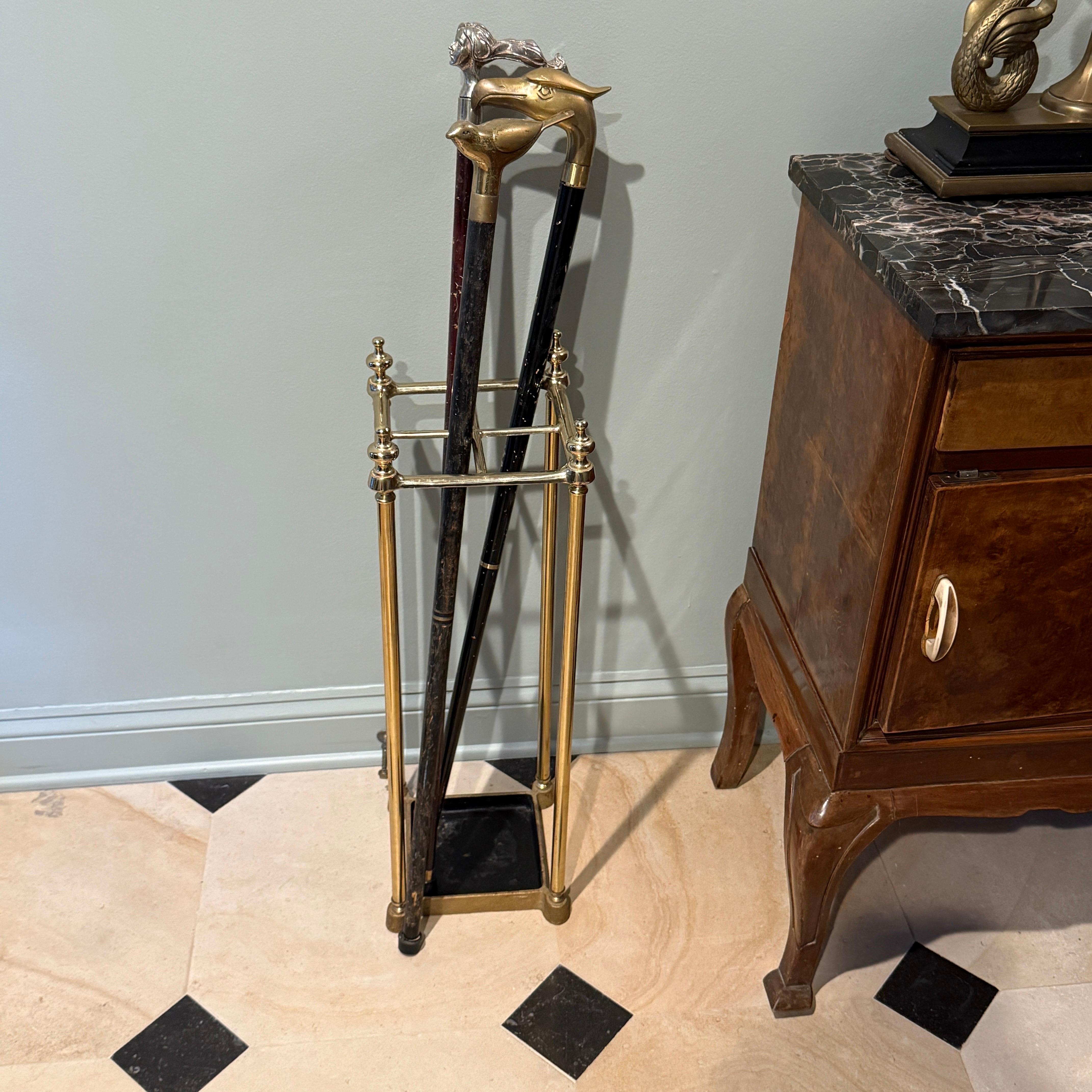 Late 19th Century Brass Umbrella Cane Stand, England For Sale 4