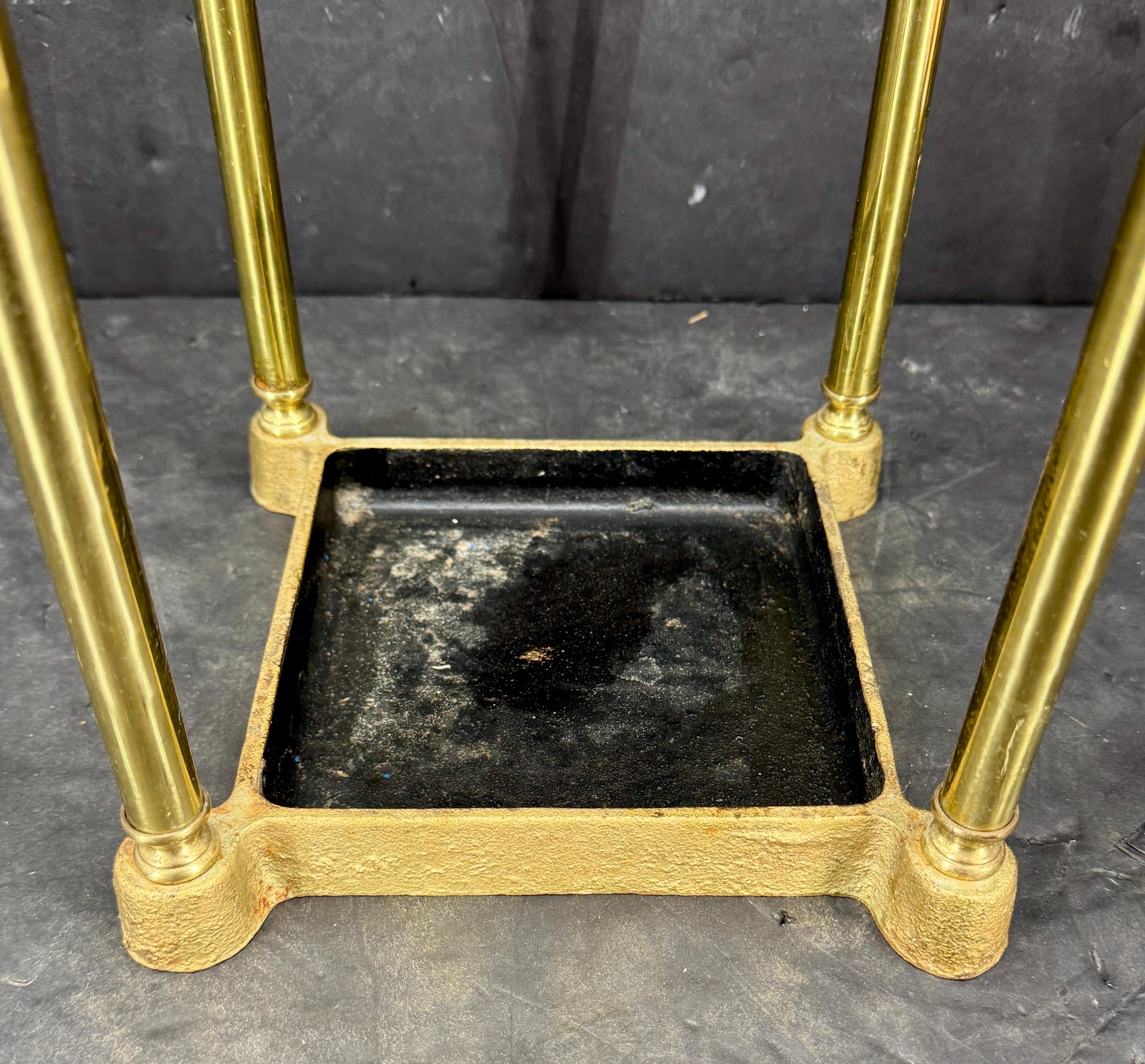 Late 19th Century Brass Umbrella Cane Stand, England For Sale 5