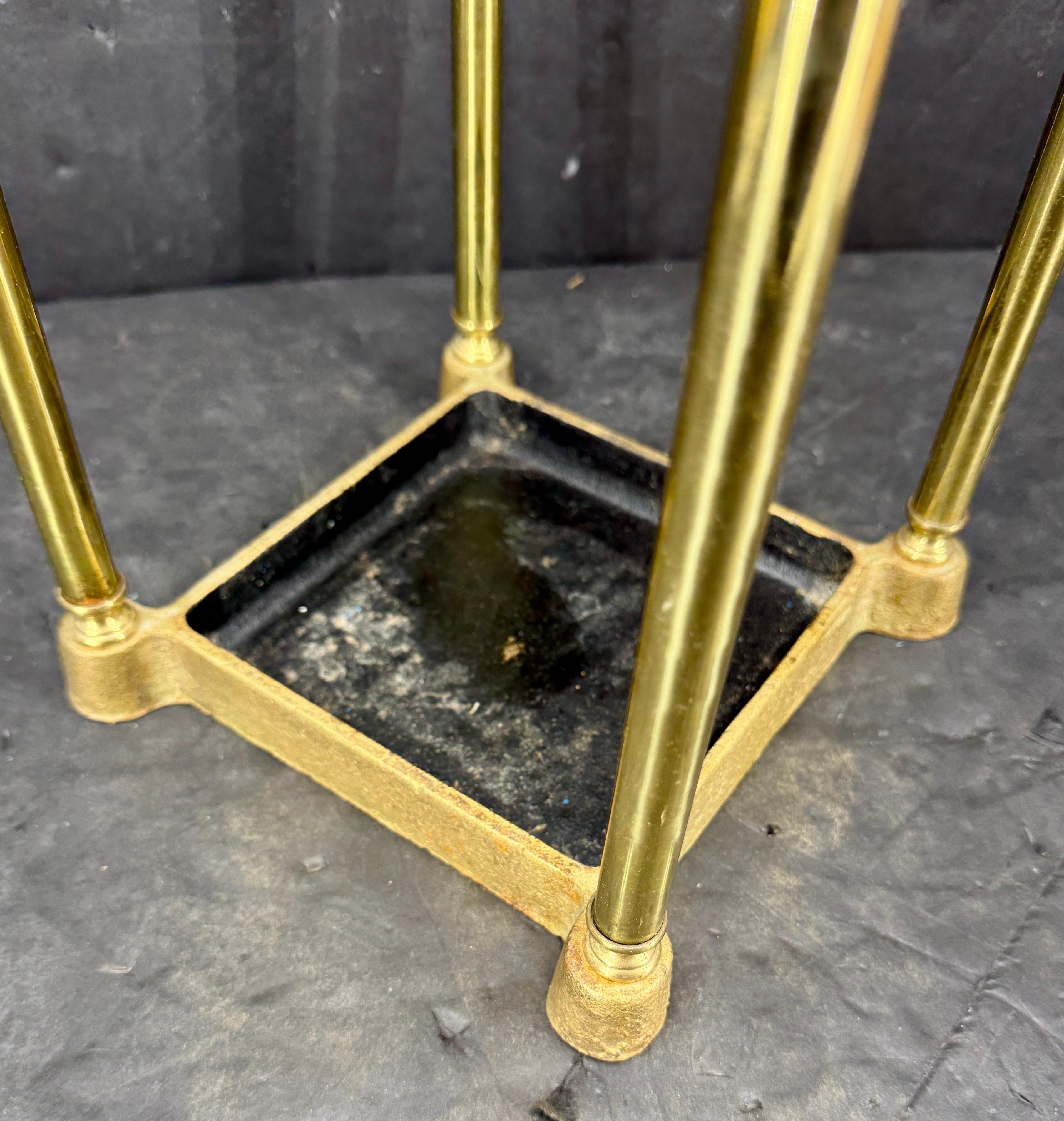 Late 19th Century Brass Umbrella Cane Stand, England For Sale 6
