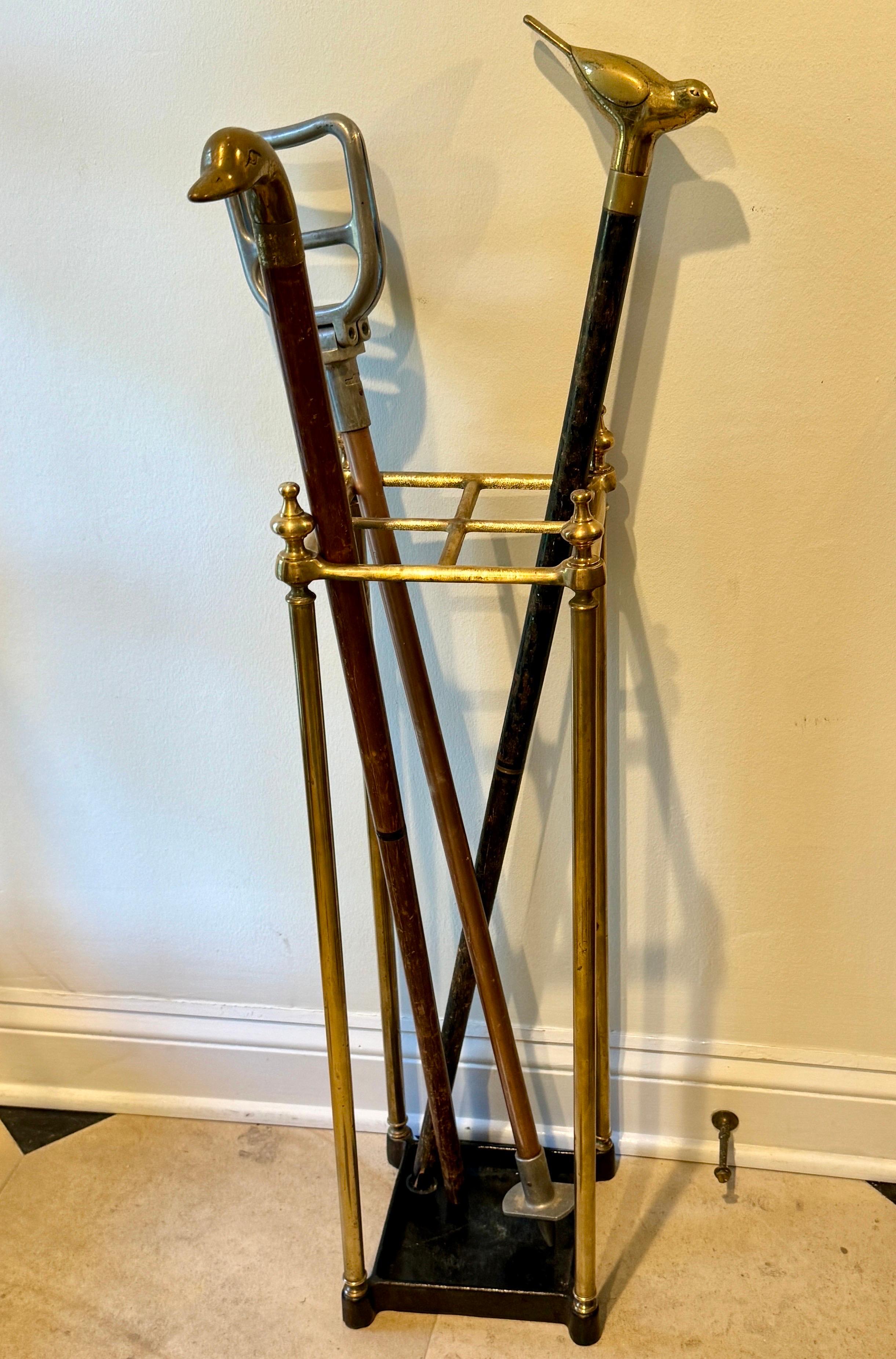 Late Victorian Late 19th Century Brass Umbrella Cane Stand, England