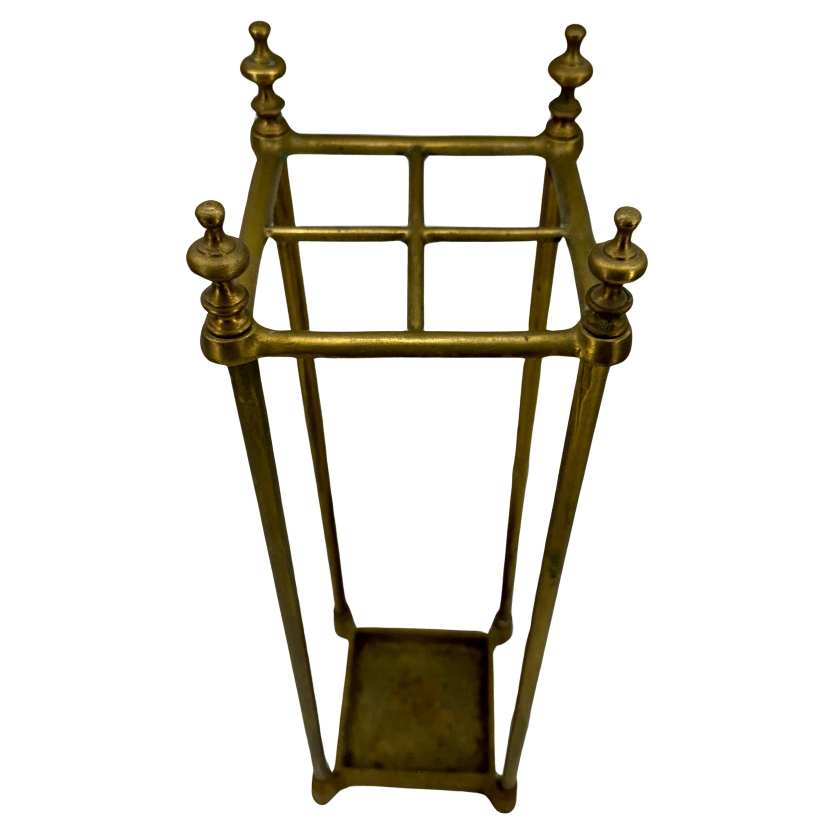 English Late 19th Century Brass Umbrella Cane Stand, England