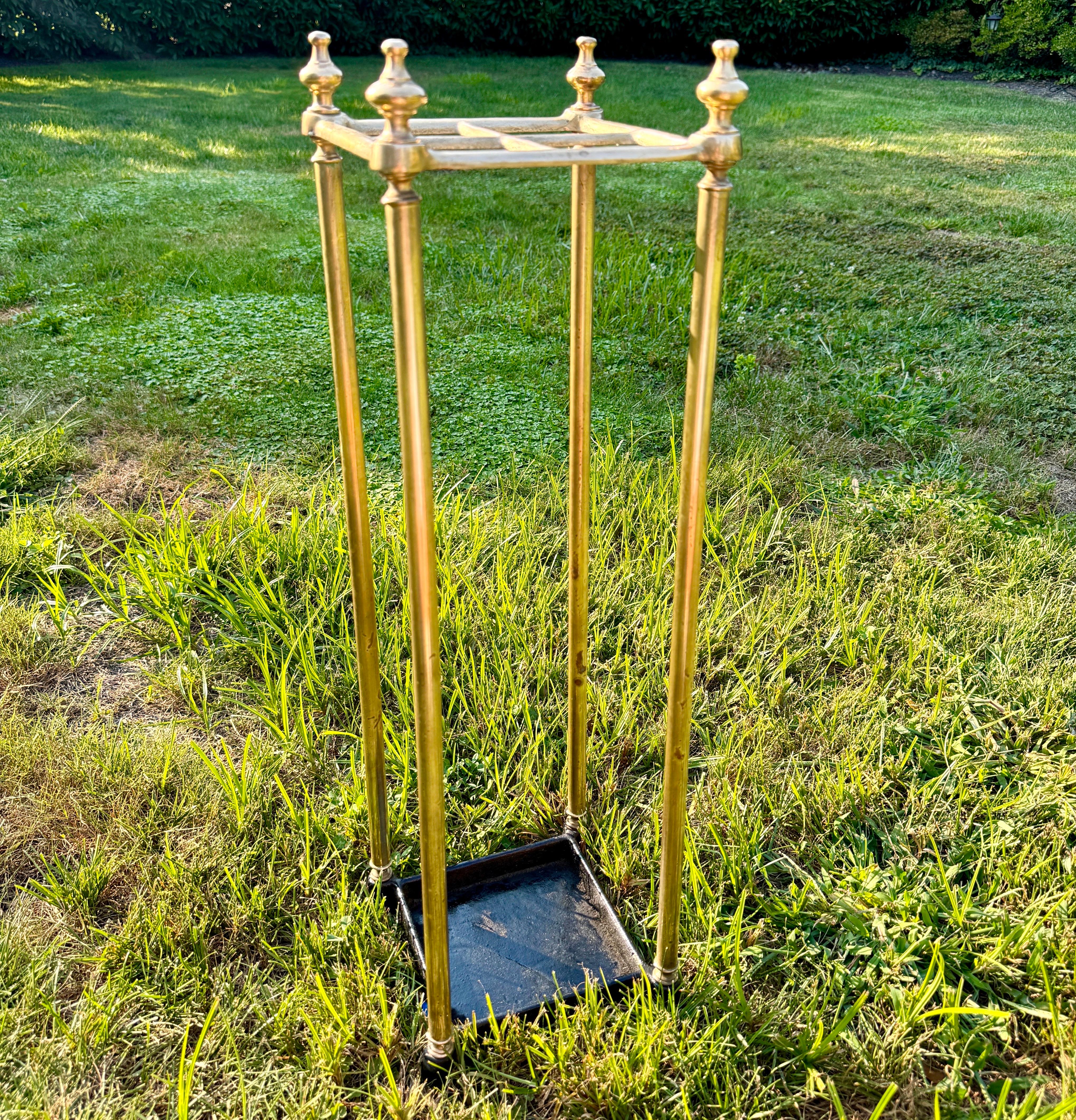Cast Late 19th Century Brass Umbrella Cane Stand, England