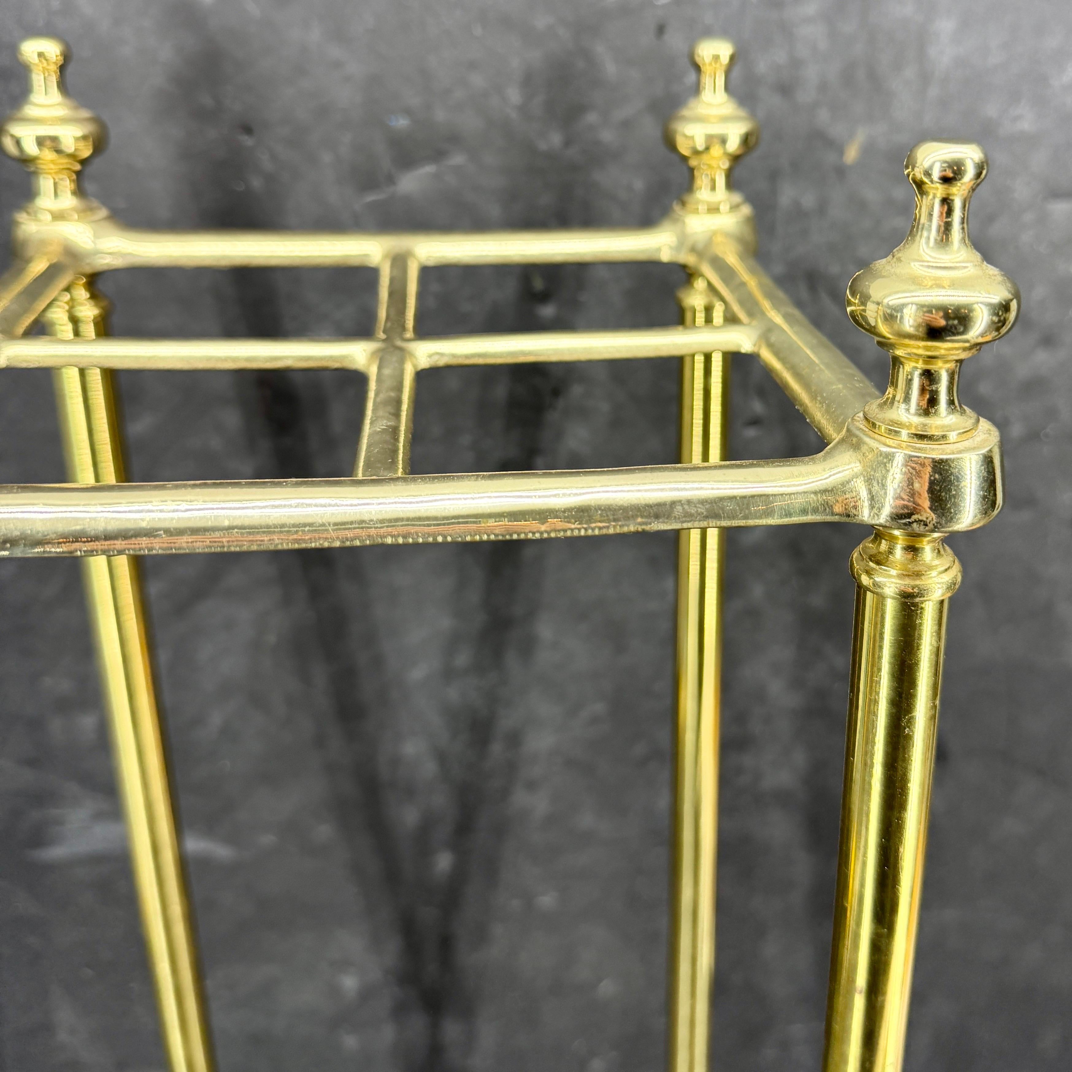 Cast Late 19th Century Brass Umbrella Cane Stand, England For Sale