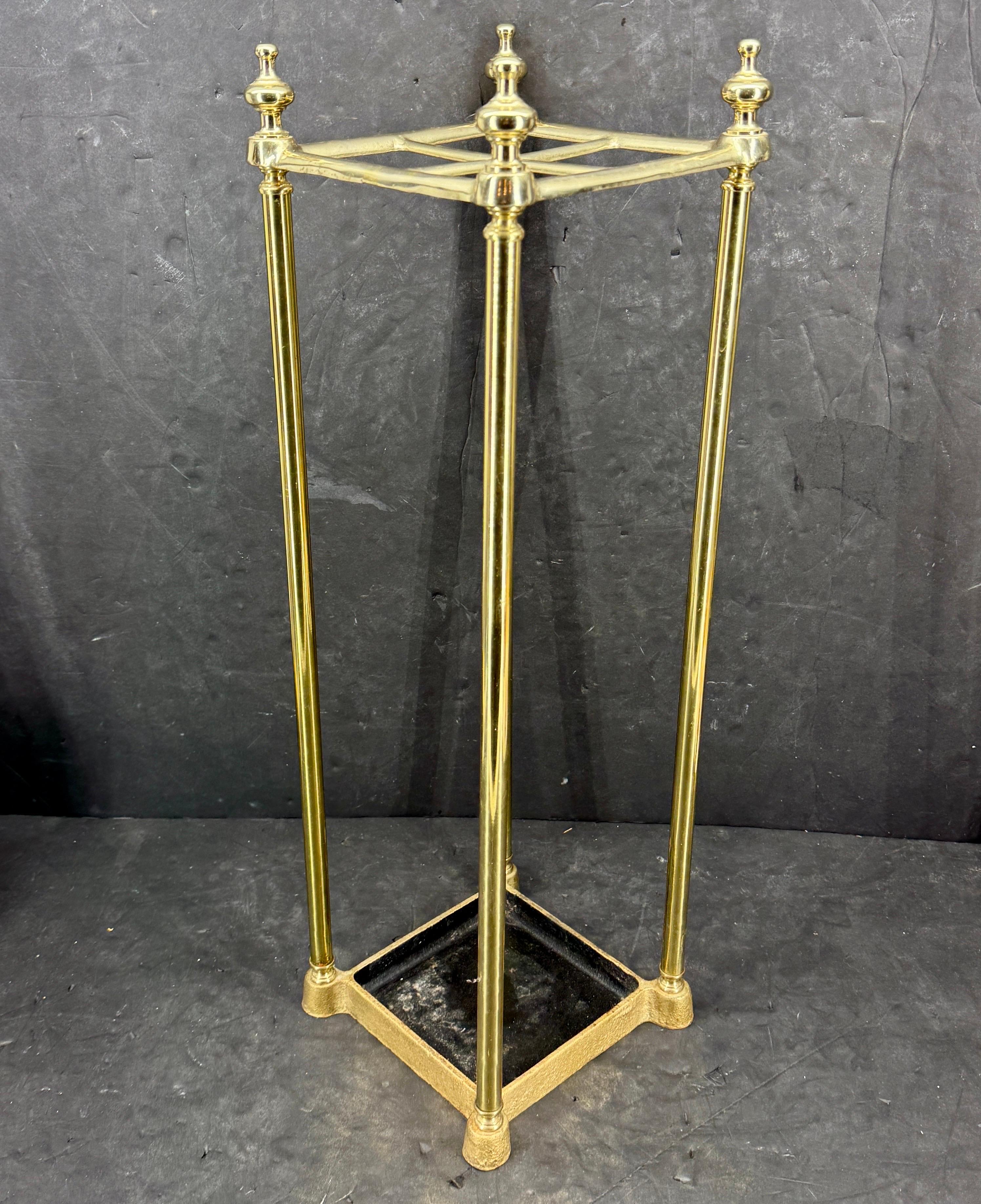 Late 19th Century Brass Umbrella Cane Stand, England For Sale 1