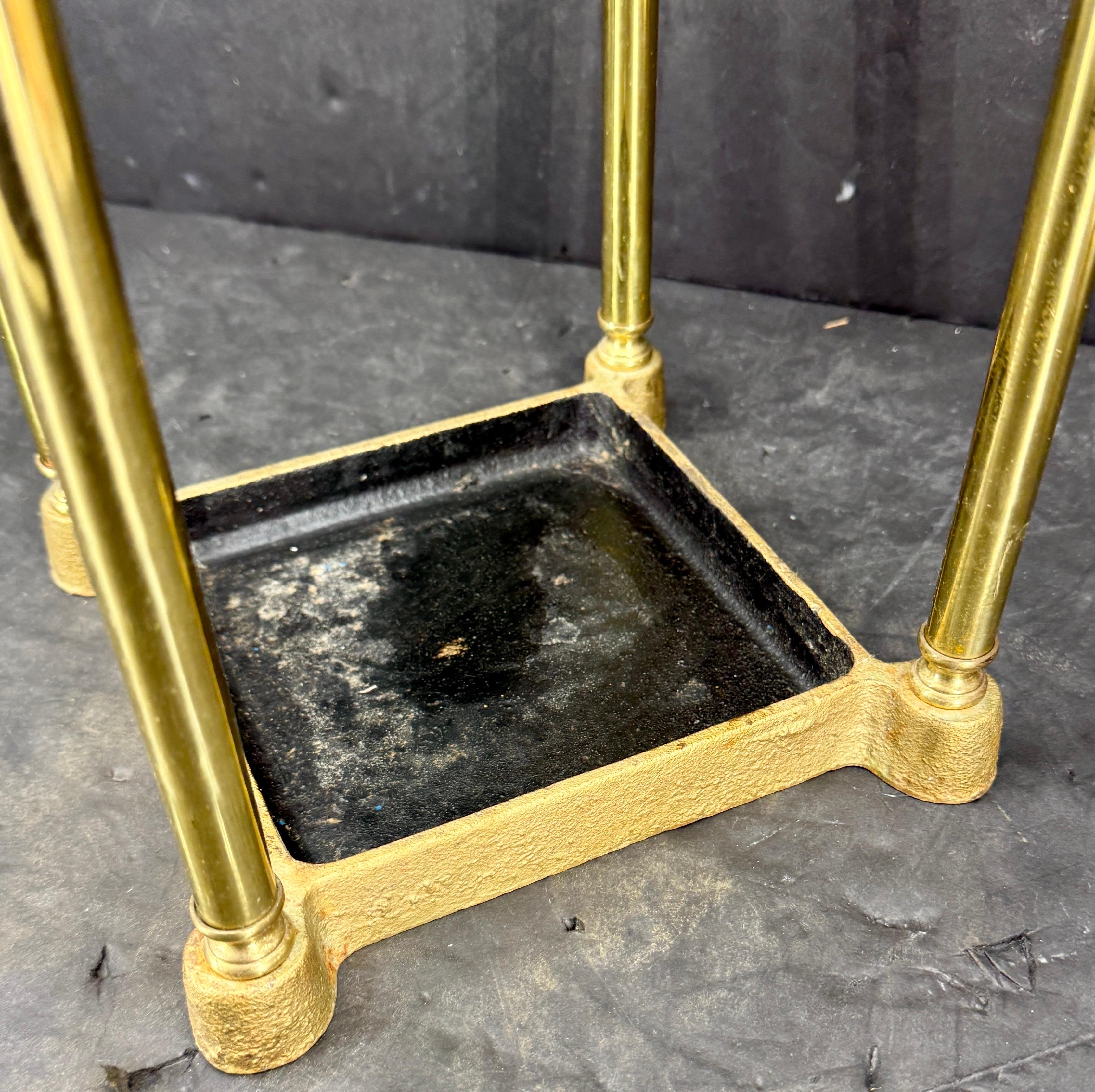 Late 19th Century Brass Umbrella Cane Stand, England For Sale 2