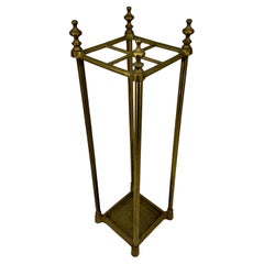 Antique Late 19th Century Brass Umbrella Cane Stand, England