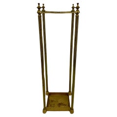 Antique Late 19th Century Brass Umbrella Cane Stand, England