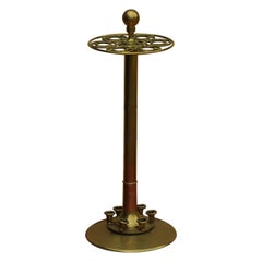 Antique Late 19th Century Brass Umbrella Stand