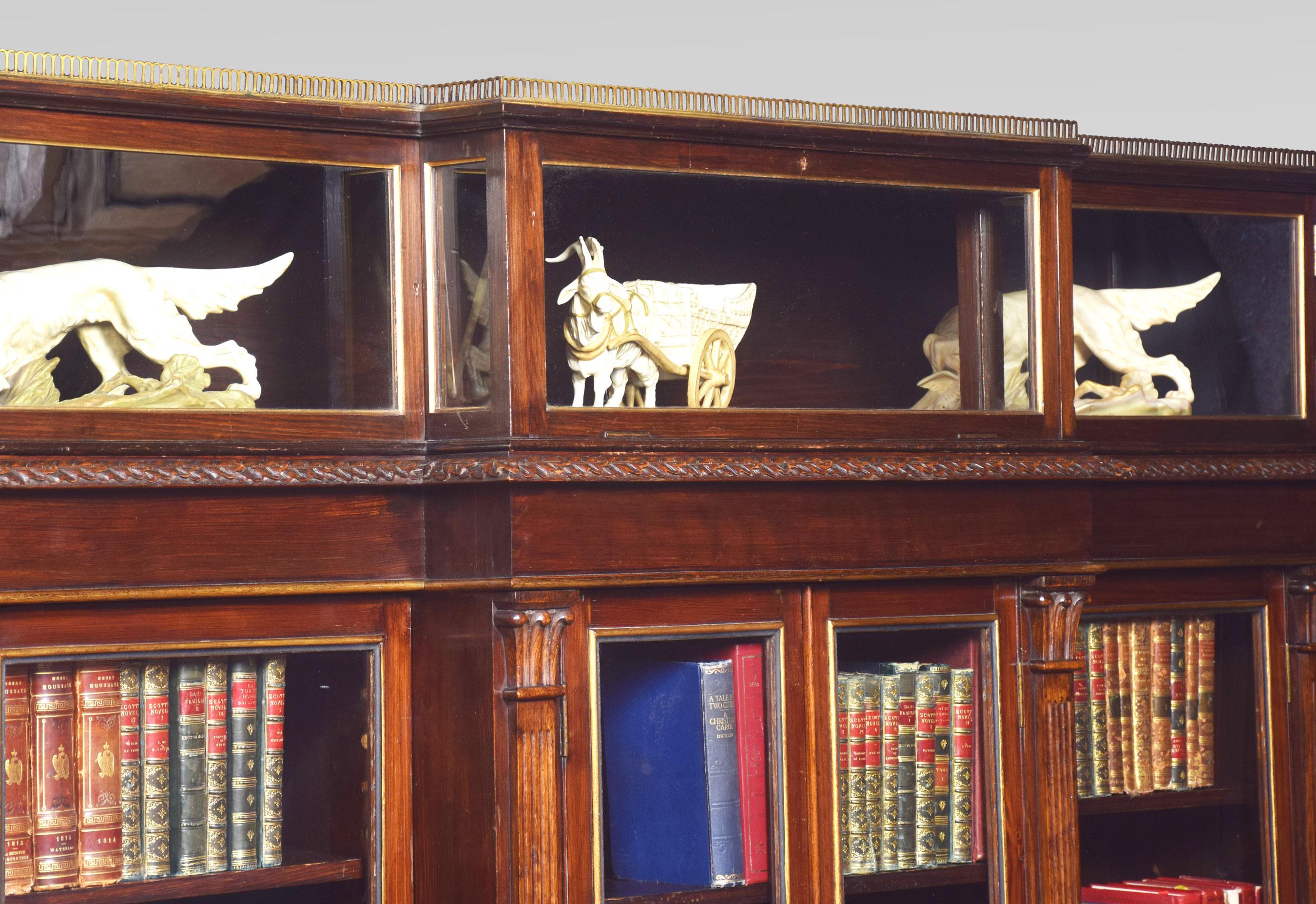 British Late 19th Century Breakfront Display Bookcase