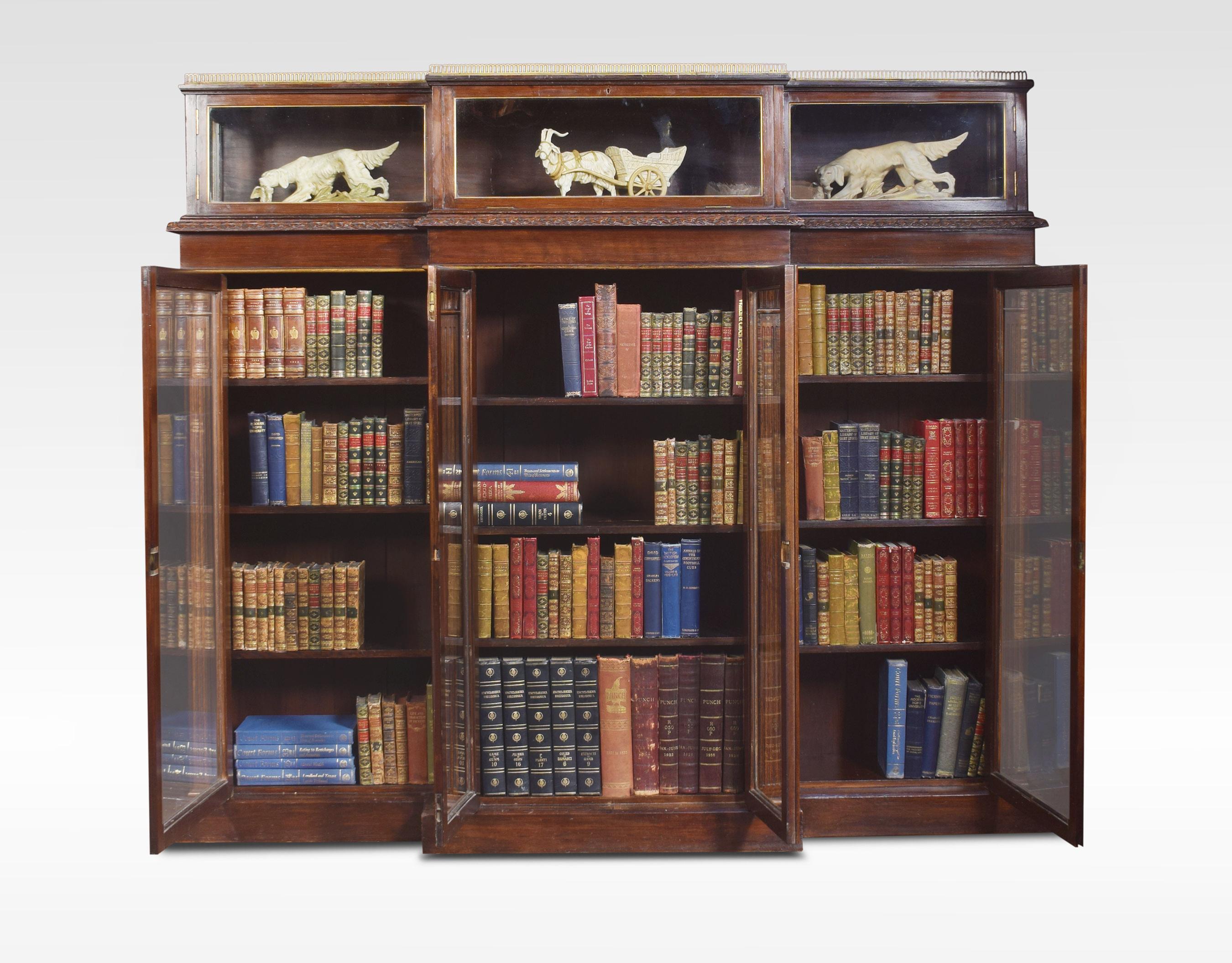 Late 19th Century Breakfront Display Bookcase 3