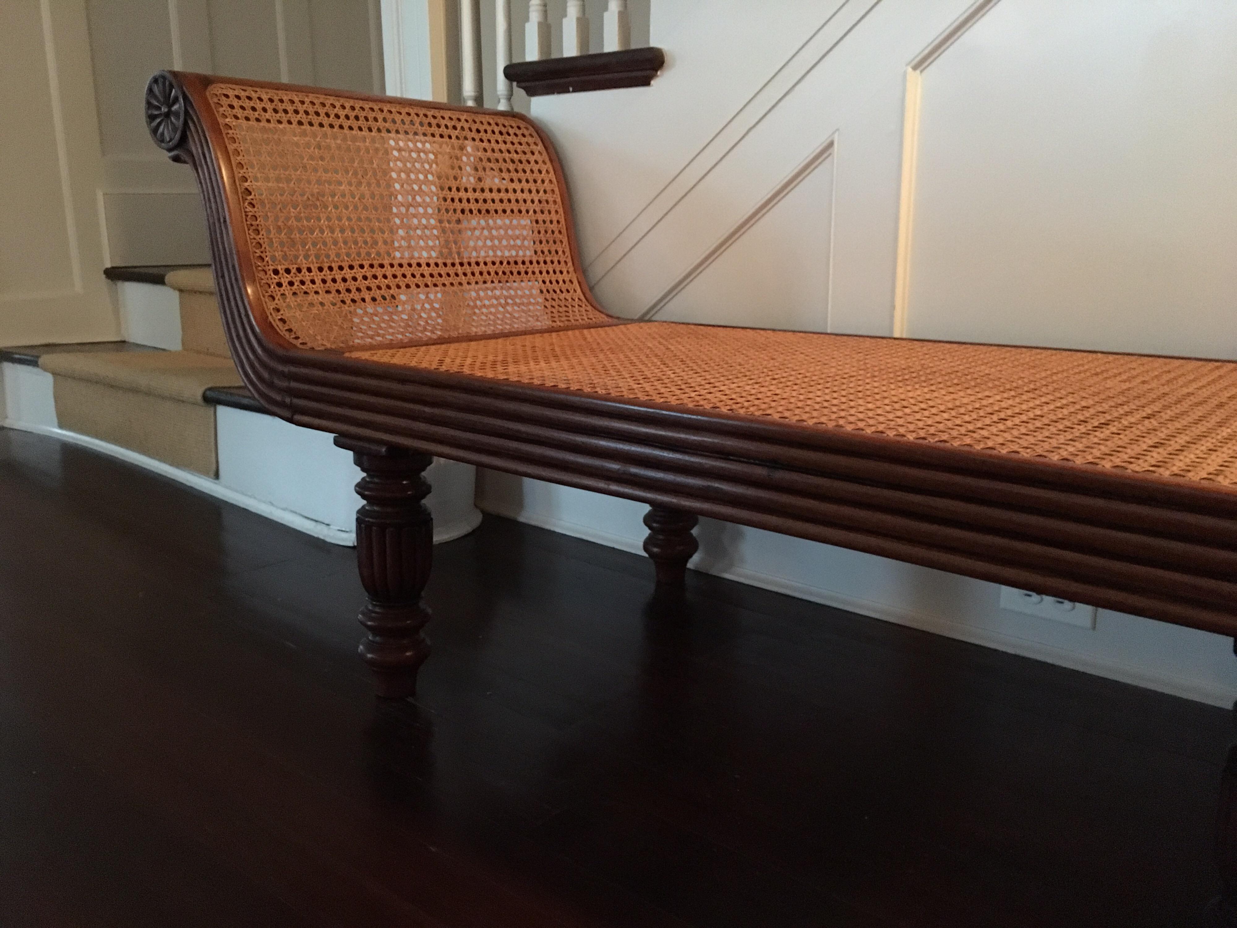 Late 19th Century British Colonial Caned Settee 7