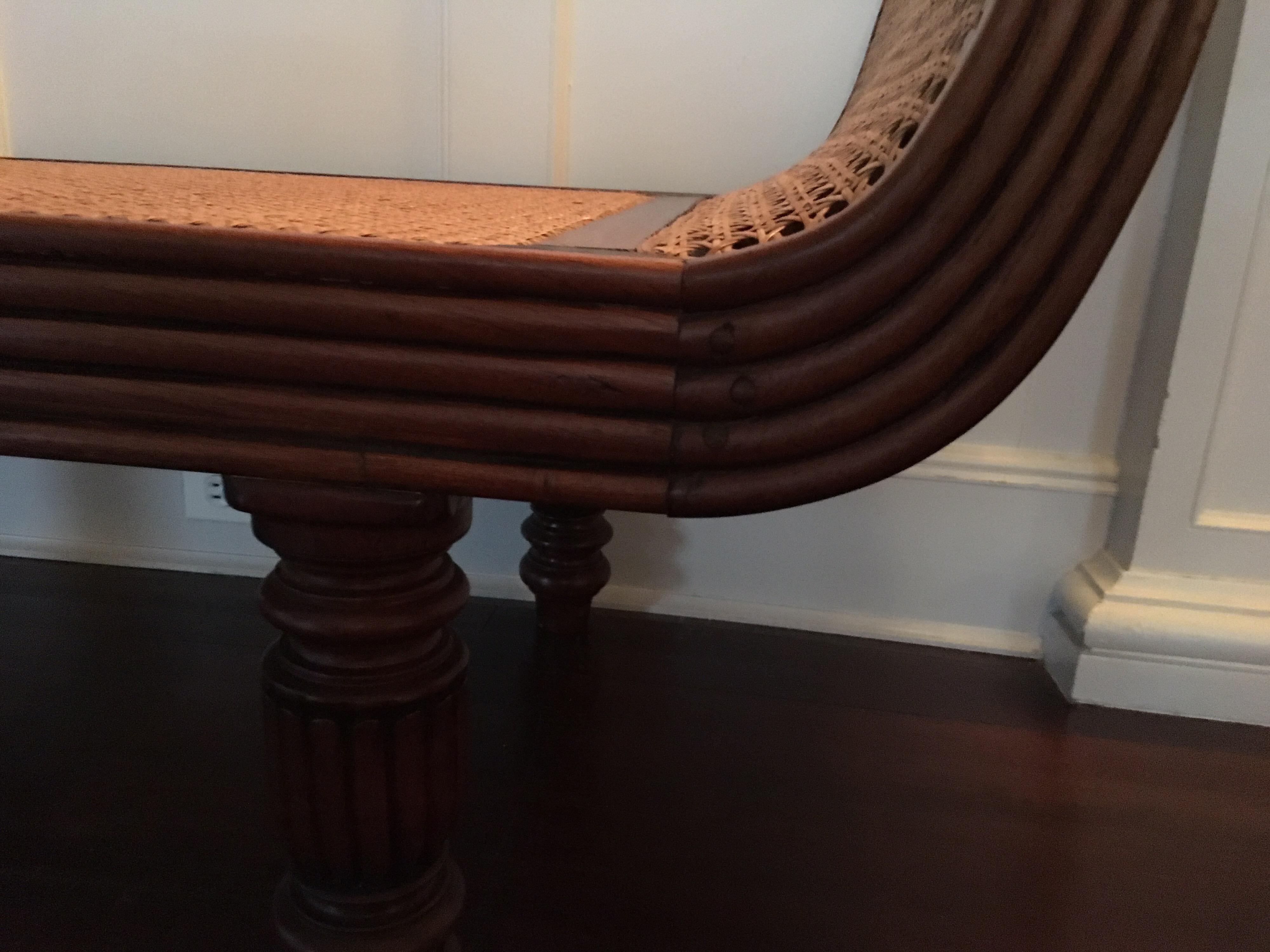 Late 19th Century British Colonial Caned Settee 8