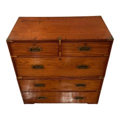 Late 19th Century British Military Five-Drawer Campaign Chest