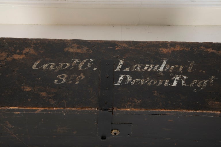 Late 19th Century British Officer's Campaign Bed with Original Storage Chest Late 19th Century British Officer's Campaign Bed with Original Storage Chest