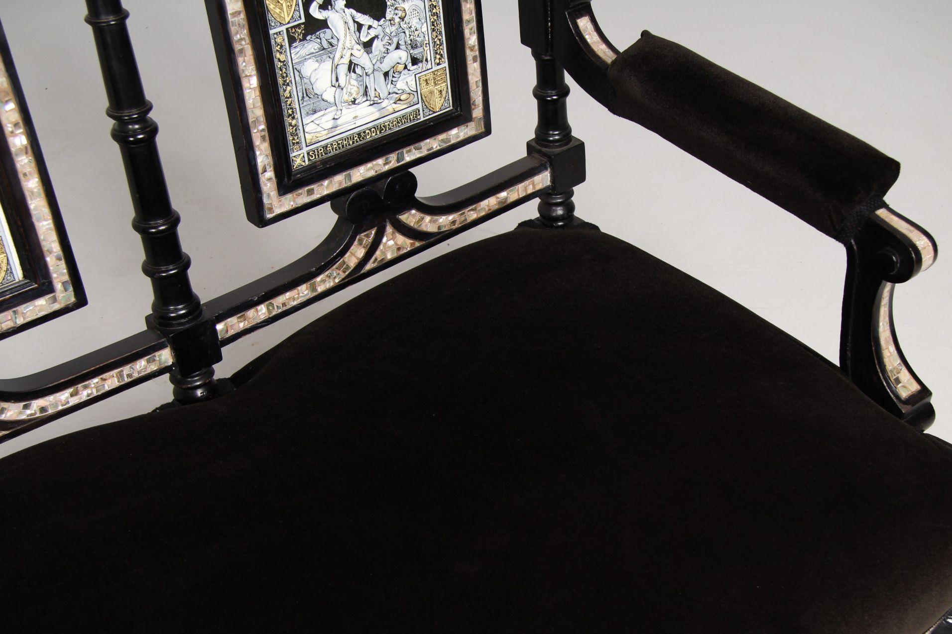 Ceramica Divano inglese della fine del XIX secolo con piastrelle di John Moyr Smith, Inghilterra, circa 1875 in vendita