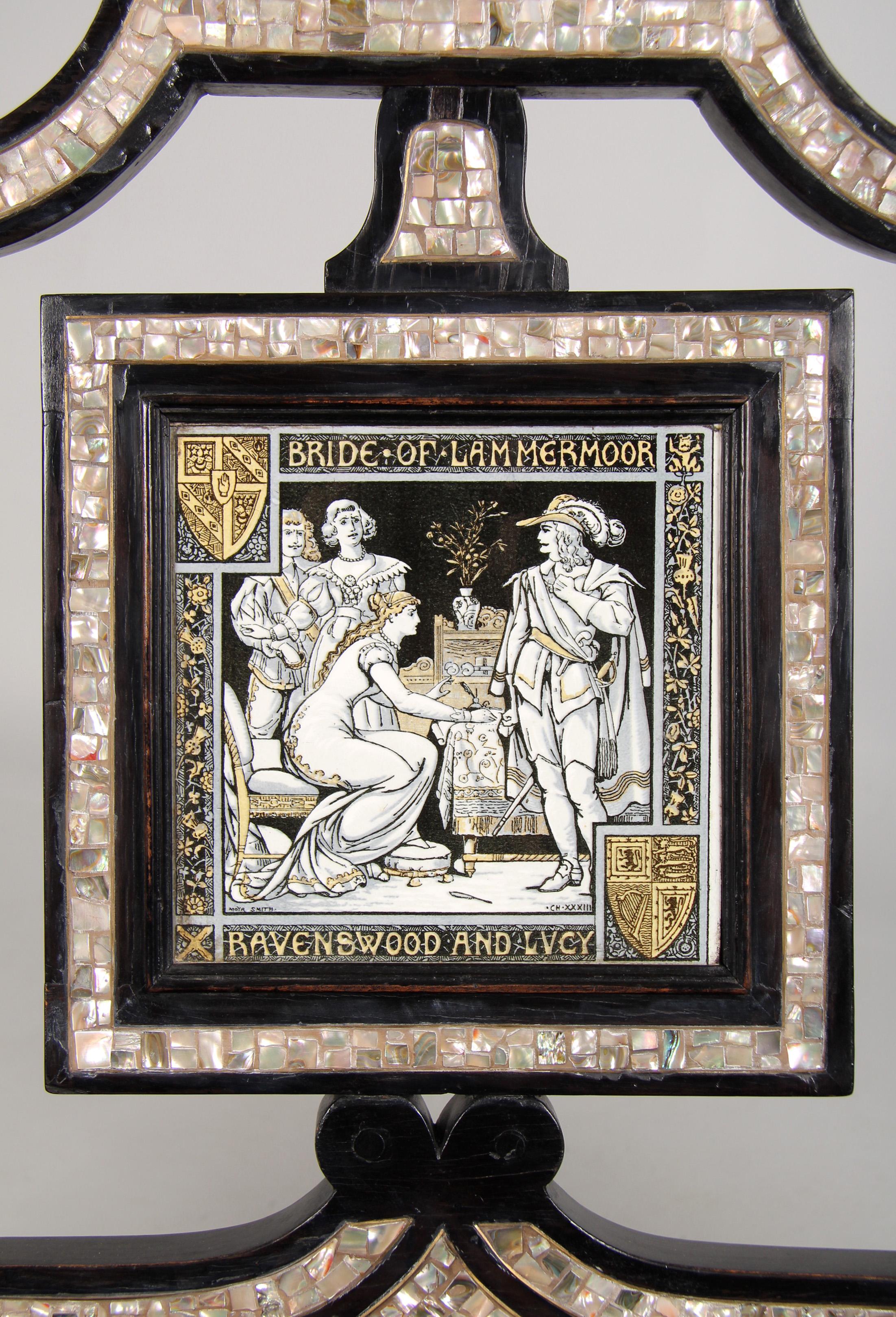 Divano inglese della fine del XIX secolo con piastrelle di John Moyr Smith, Inghilterra, circa 1875 in vendita 1