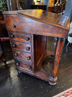 Late 19th Century British Victorian Walnut & Rosewood Davenport Desk