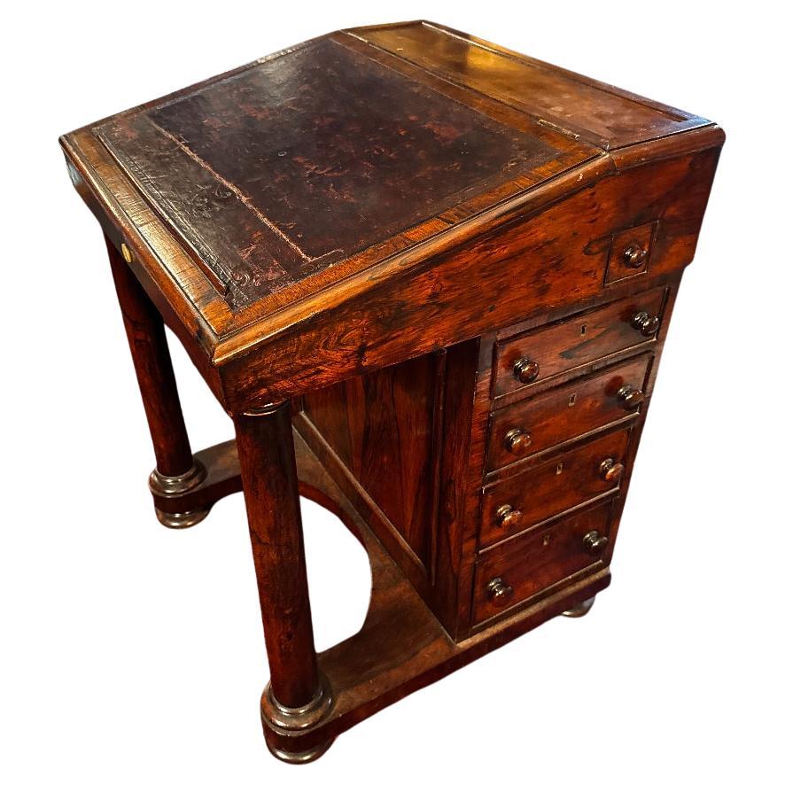 Late 19th Century British Victorian Walnut & Rosewood Davenport Desk