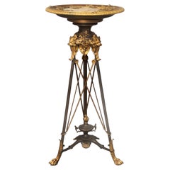 Late 19th Century Bronze and Onyx “Athenian” Pedestal Table by Georges Servant