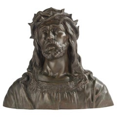 Busto in bronzo della fine del XIX secolo - Gesù Cristo con corona di spine - di Ruffony