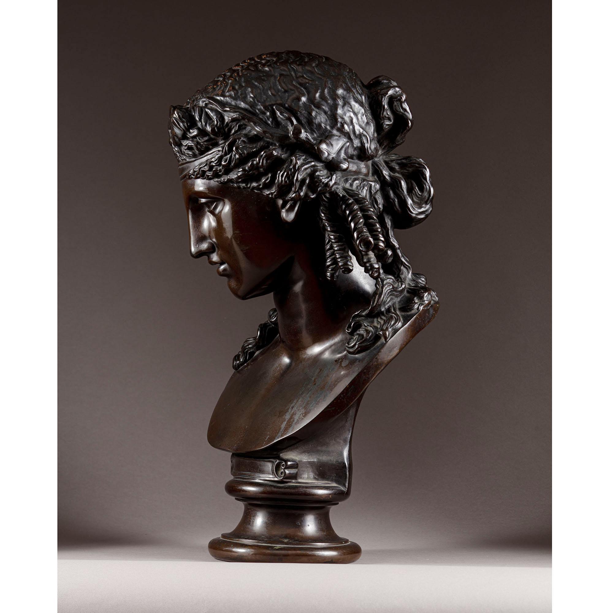 Moulage Buste d'Ariane F Barbedienne en bronze de la fin du XIXe siècle en vente