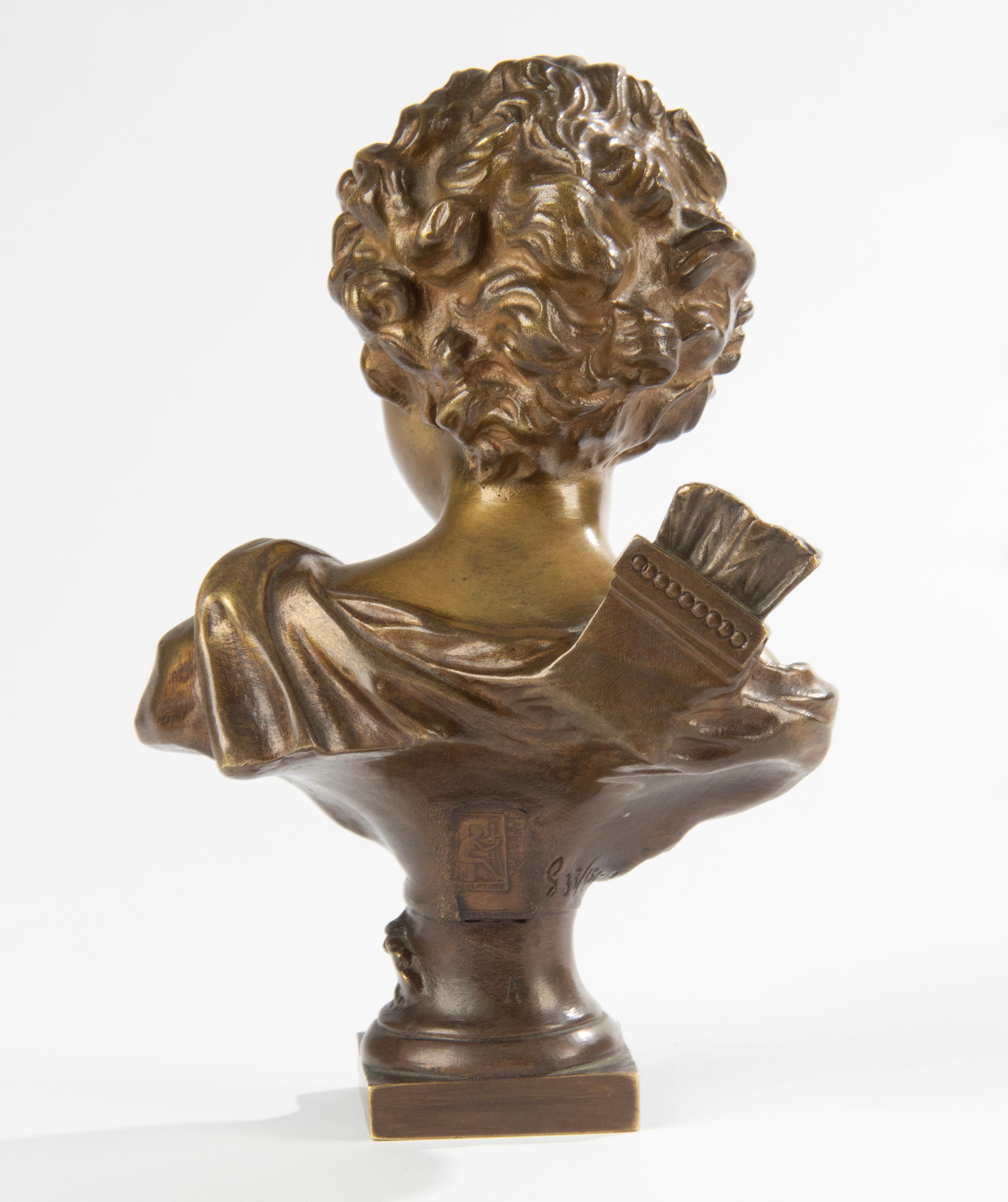 Late 19th Century Bronze Bust of Cupid by Agathon Léonard For Sale 5