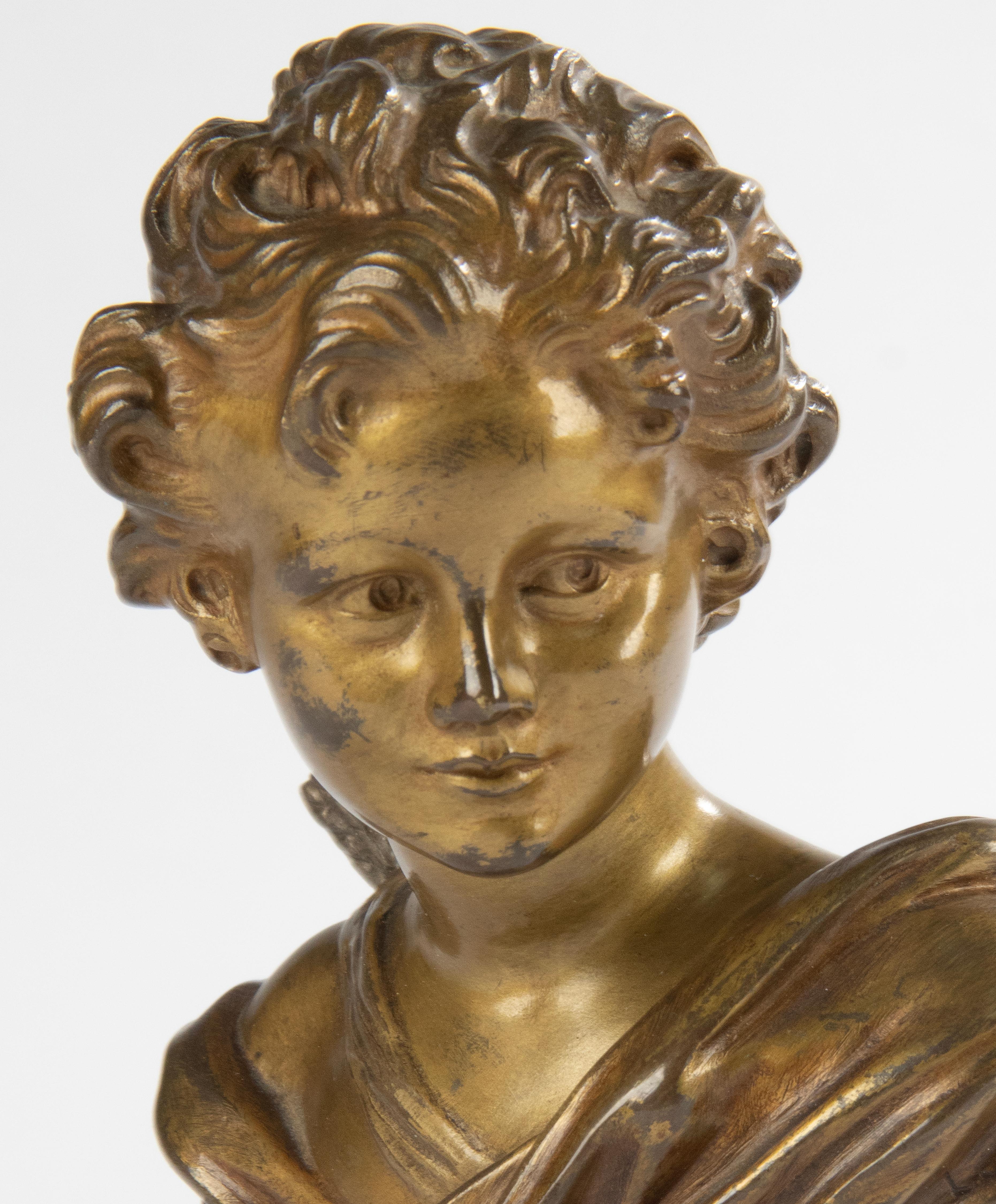 Late 19th Century Bronze Bust of Cupid by Agathon Léonard For Sale 7