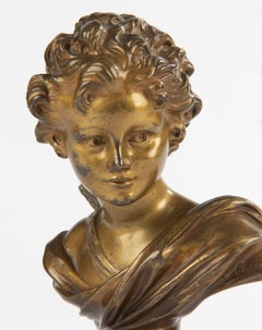 Busto di bronzo di Cupido della fine del XIX secolo di Agathon Léonard