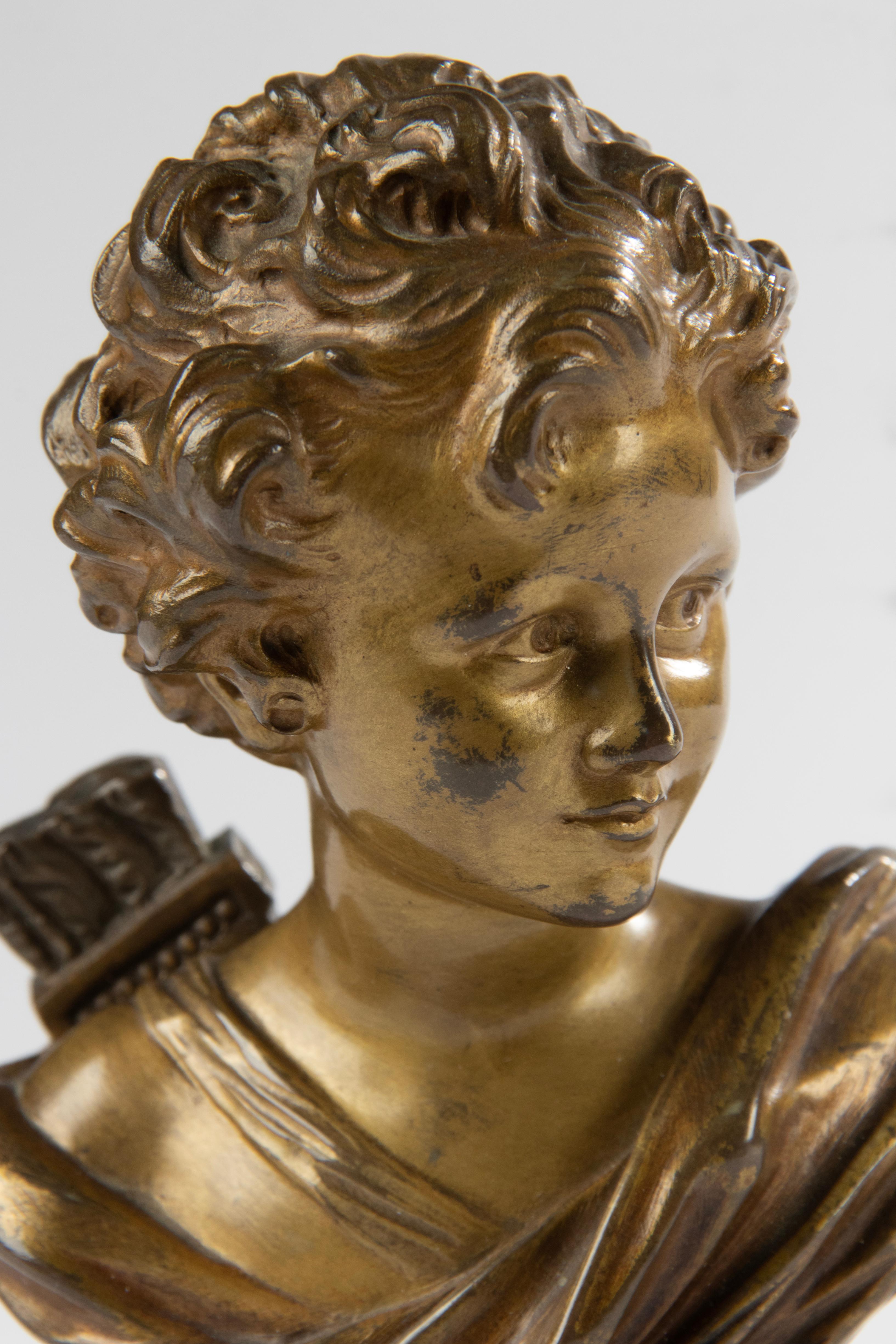 Late 19th Century Bronze Bust of Cupid by Agathon Léonard For Sale 1