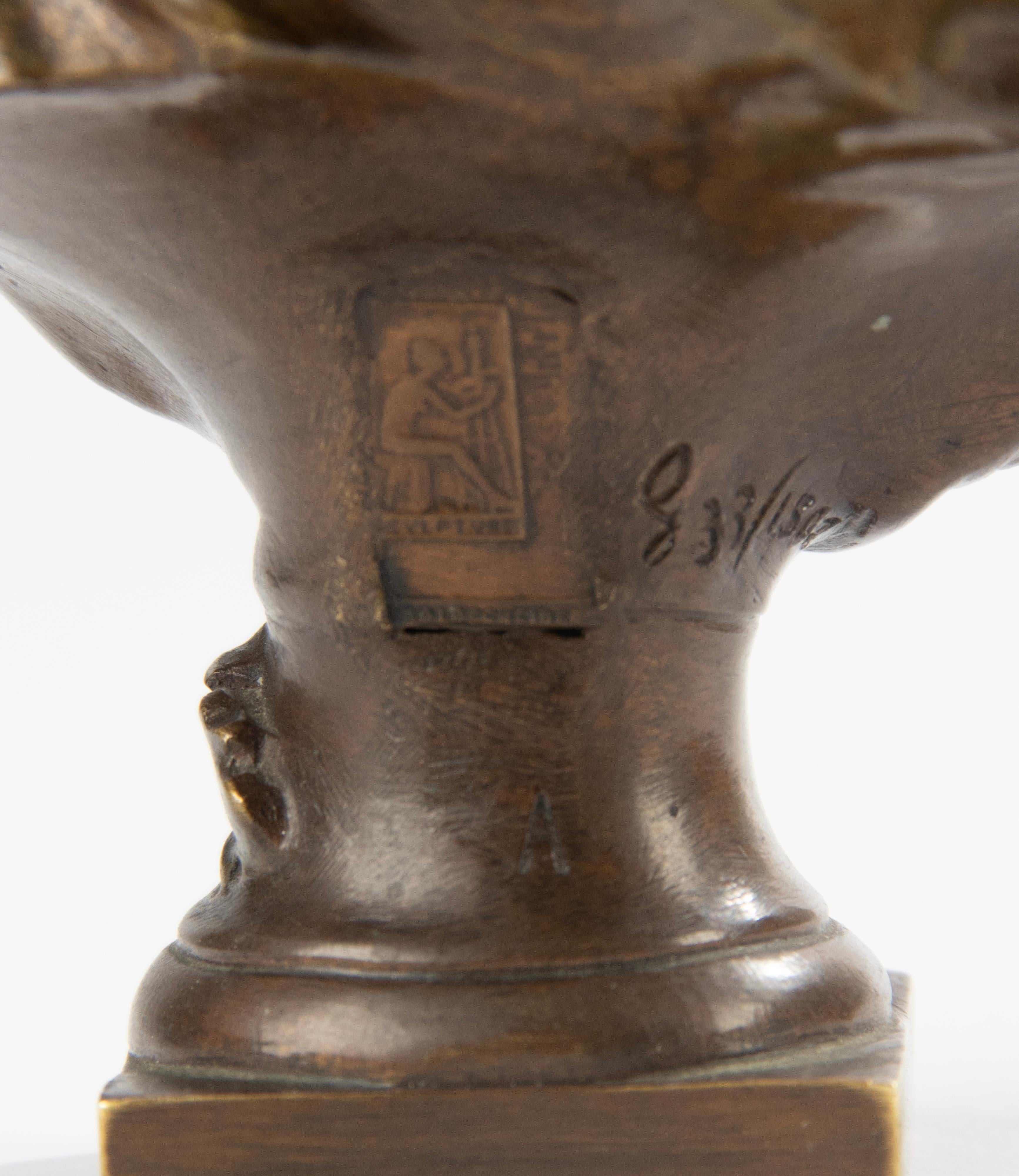 Late 19th Century Bronze Bust of Cupid by Agathon Léonard For Sale 3