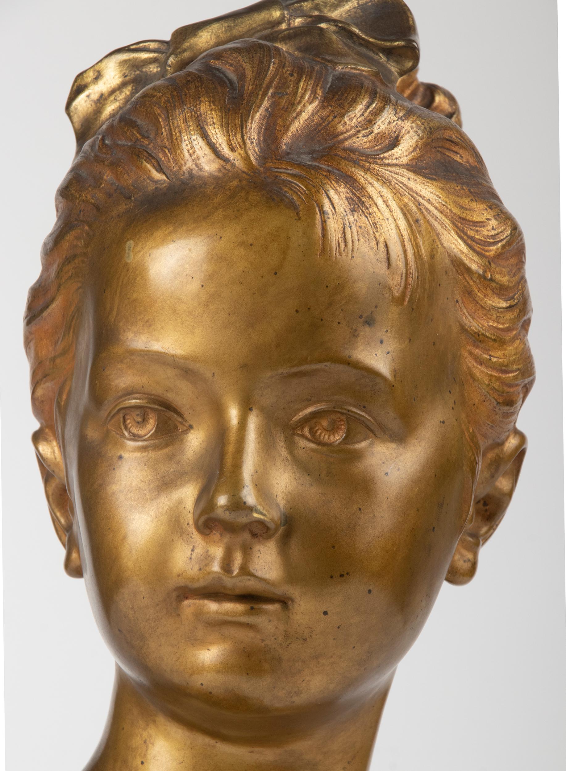 Bronzebüste von Louise Brongniart aus dem späten 19. Jahrhundert nach Jean-Antoine Houdon im Angebot 11