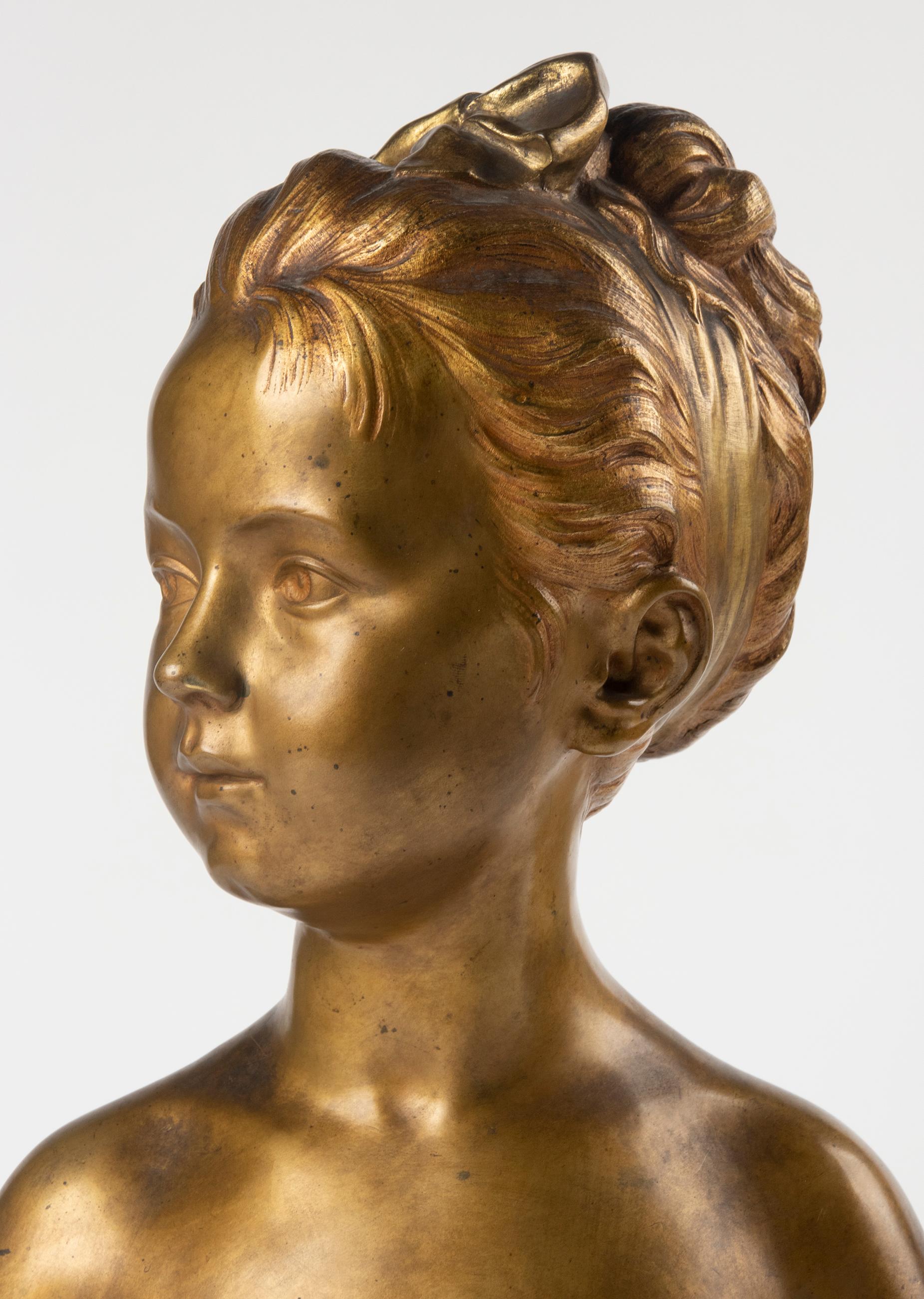 Louis XVI Buste en bronze de Louise Brongniart de la fin du XIXe siècle d'après Jean-Antoine Houdon en vente