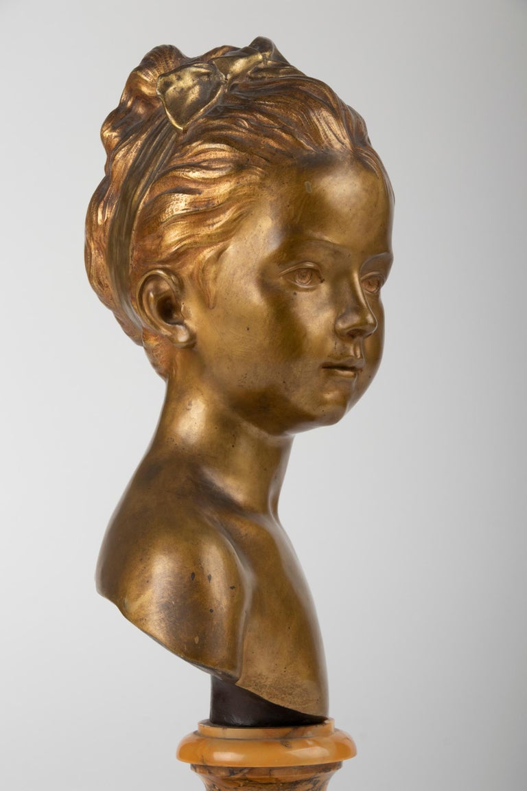 Late 19th Century Bronze Bust of Louise Brongniart After Jean-Antoine Houdon For Sale 2