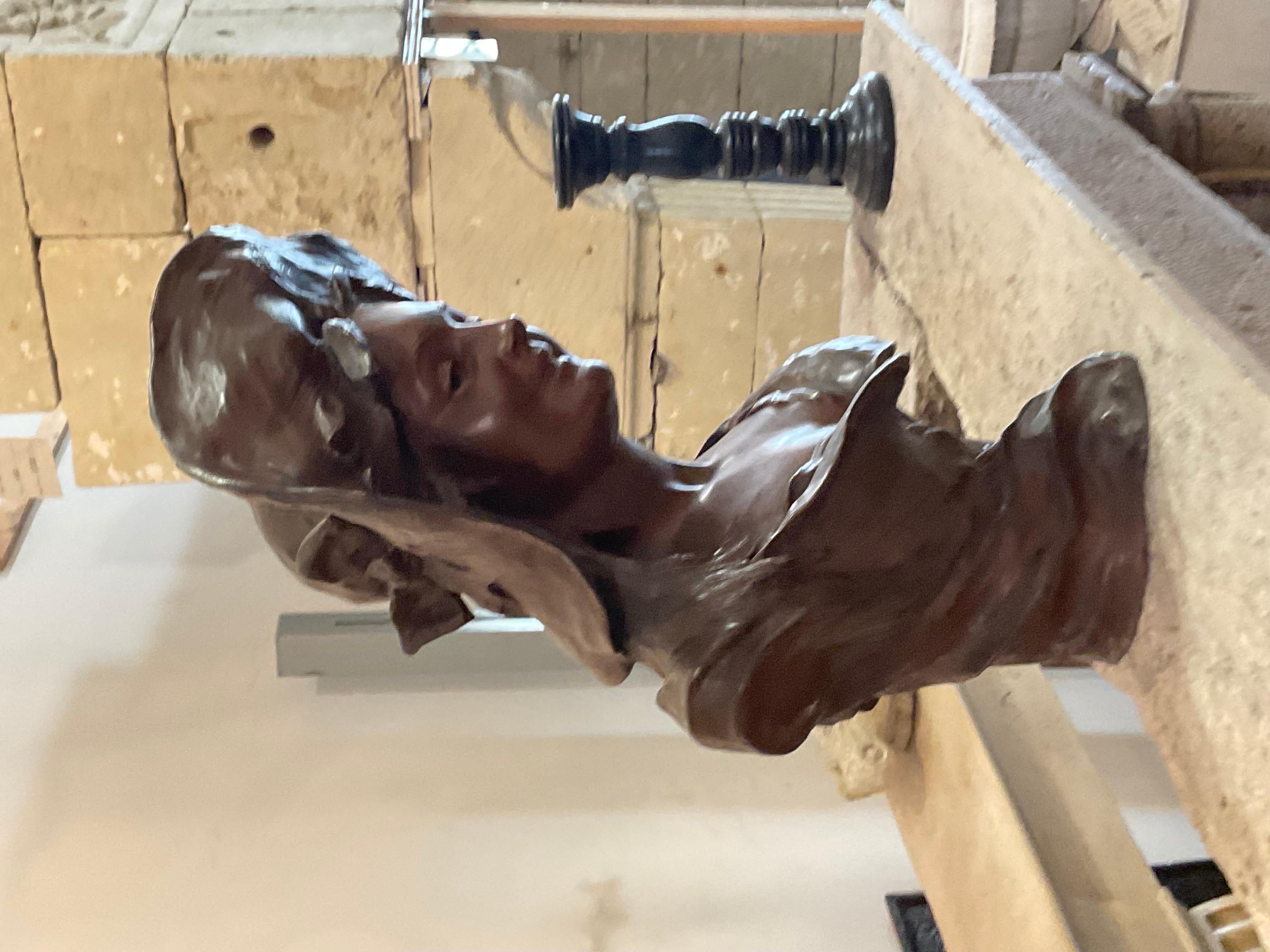 Sculpture de buste en bronze de la fin du XIXe siècle en vente 5