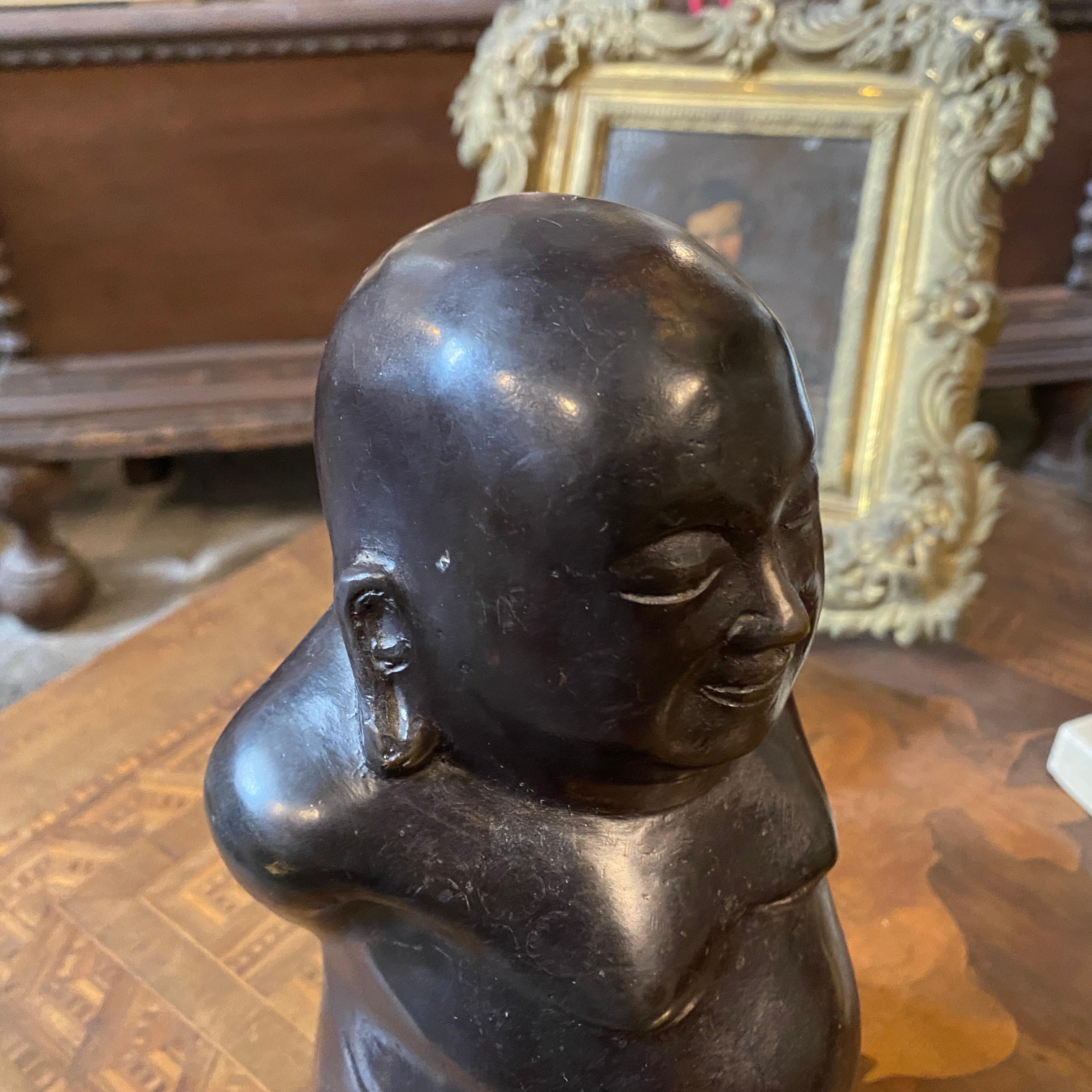 Late 19th Century Bronze Chinese Buddha Sculpture For Sale 4