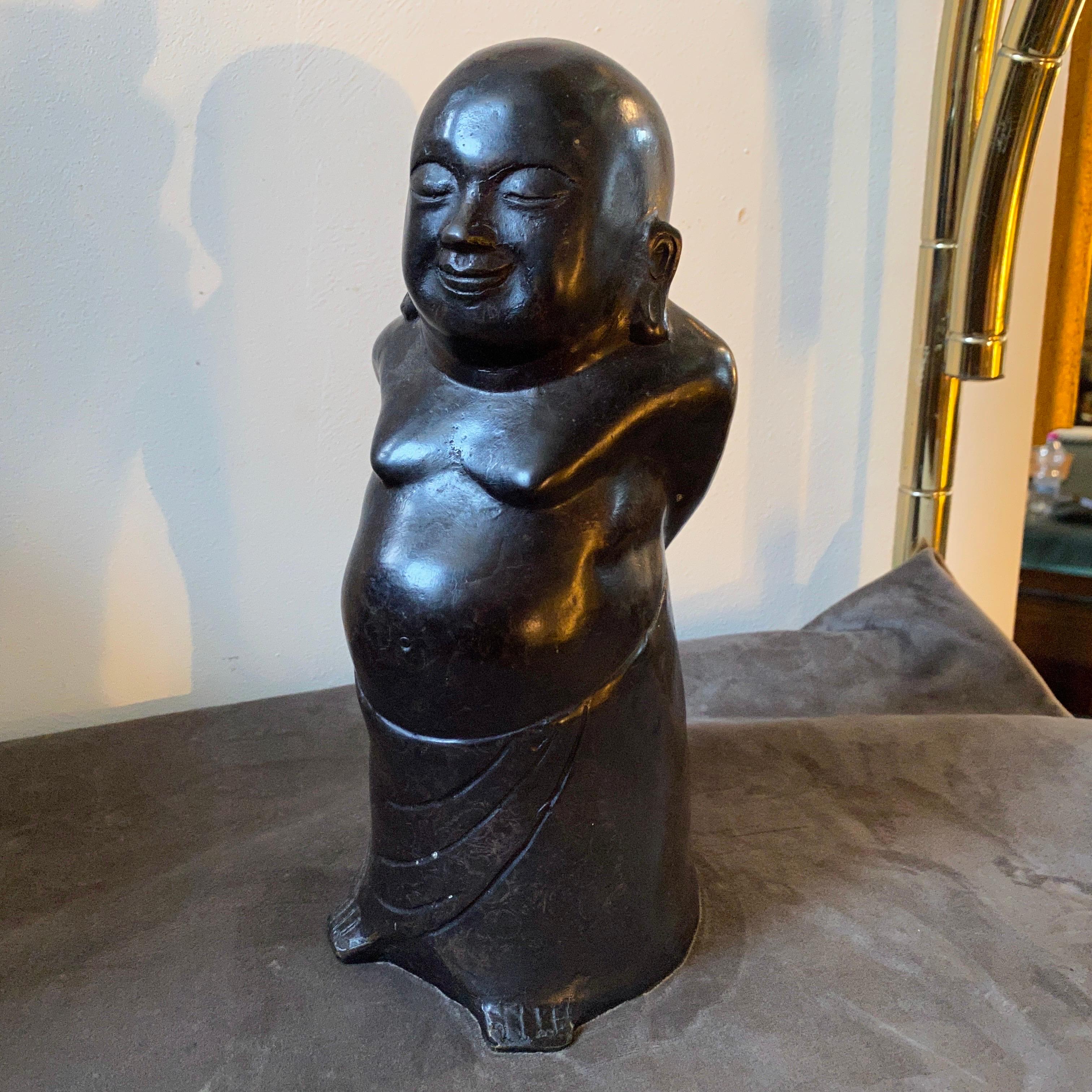 Late 19th Century Bronze Chinese Buddha Sculpture For Sale 5